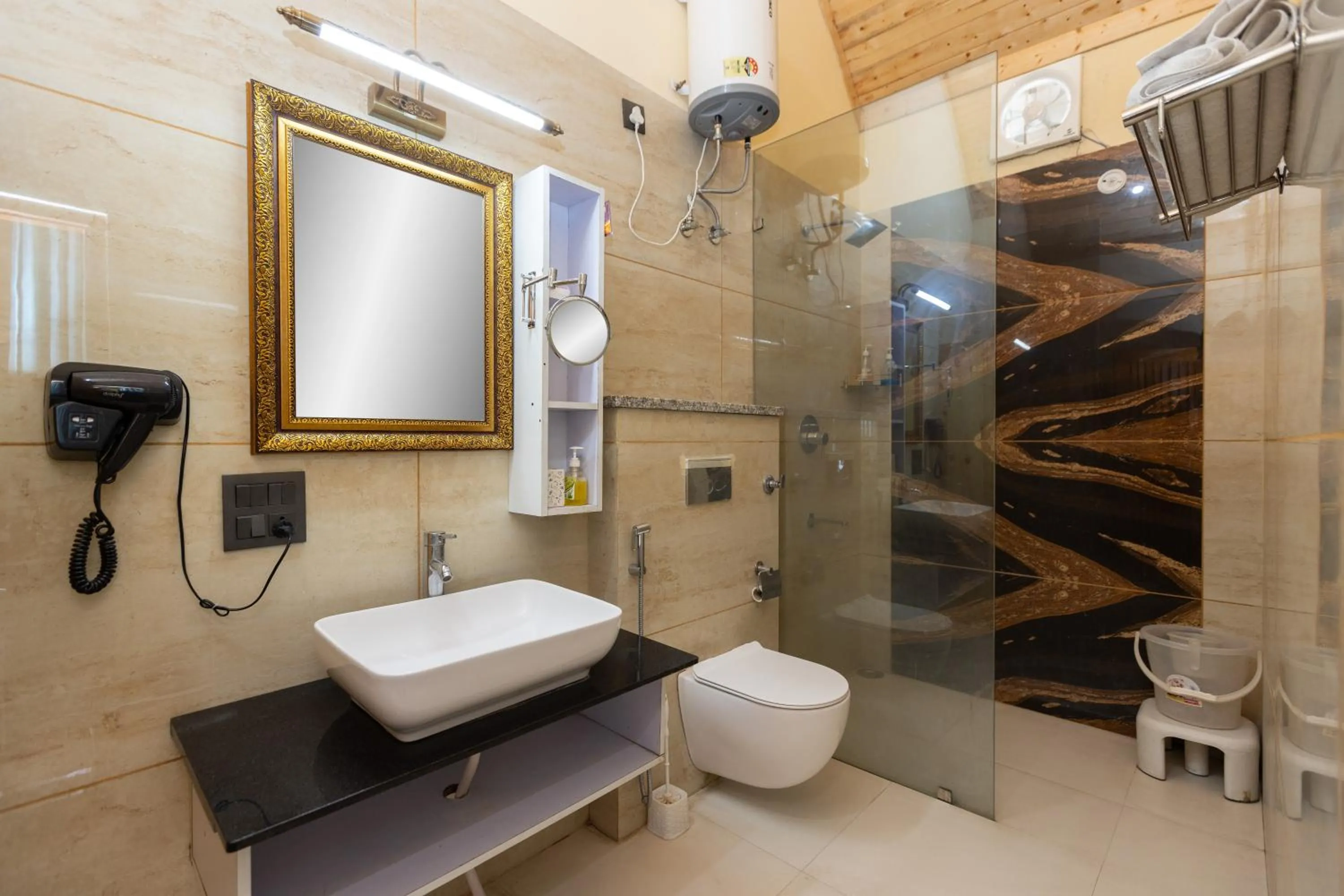 Shower in The Bougainvillea Retreat - A Luxury Private Pool Villa in Dehradun