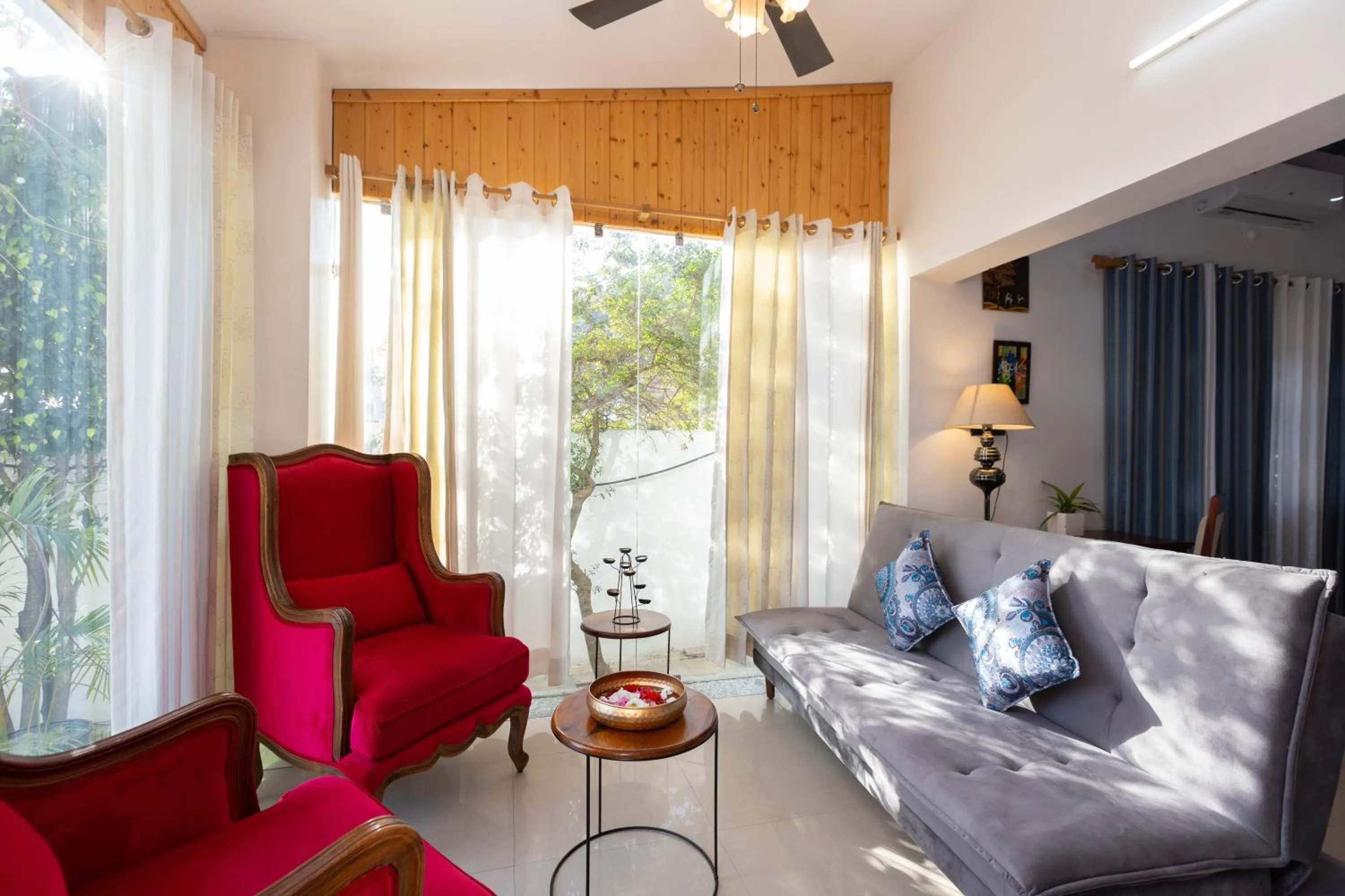 Living room in The Bougainvillea Retreat - A Luxury Private Pool Villa in Dehradun