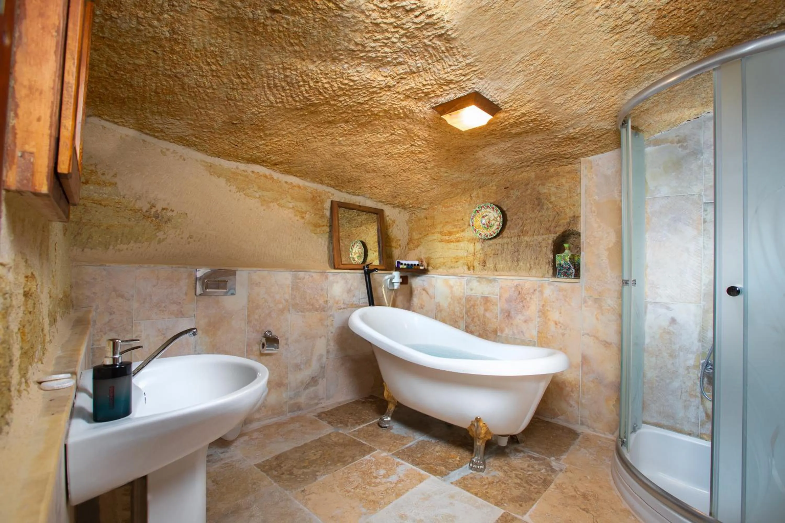 Shower in Romantic Cave Hotel