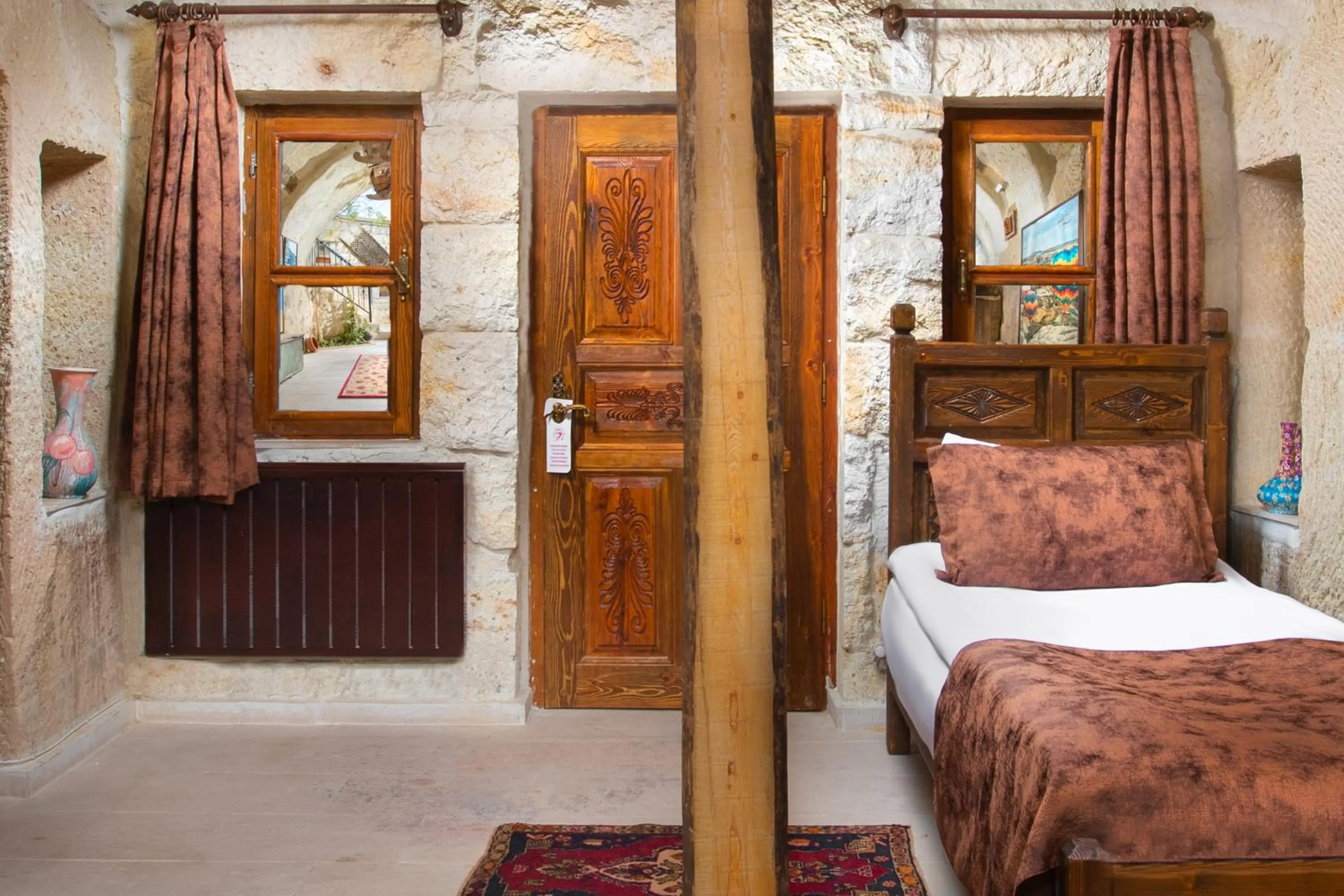 Bed in Romantic Cave Hotel