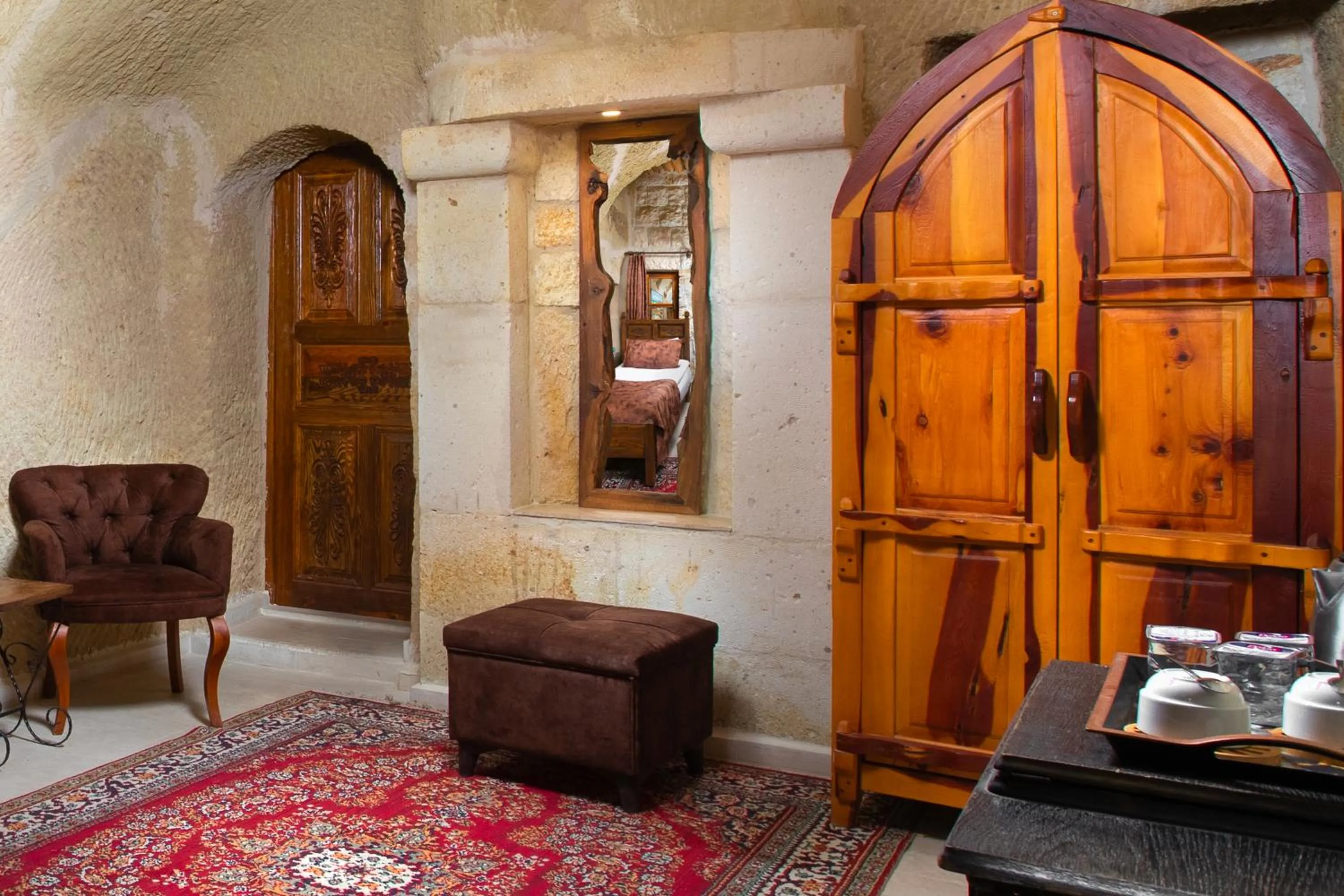 Bed in Romantic Cave Hotel