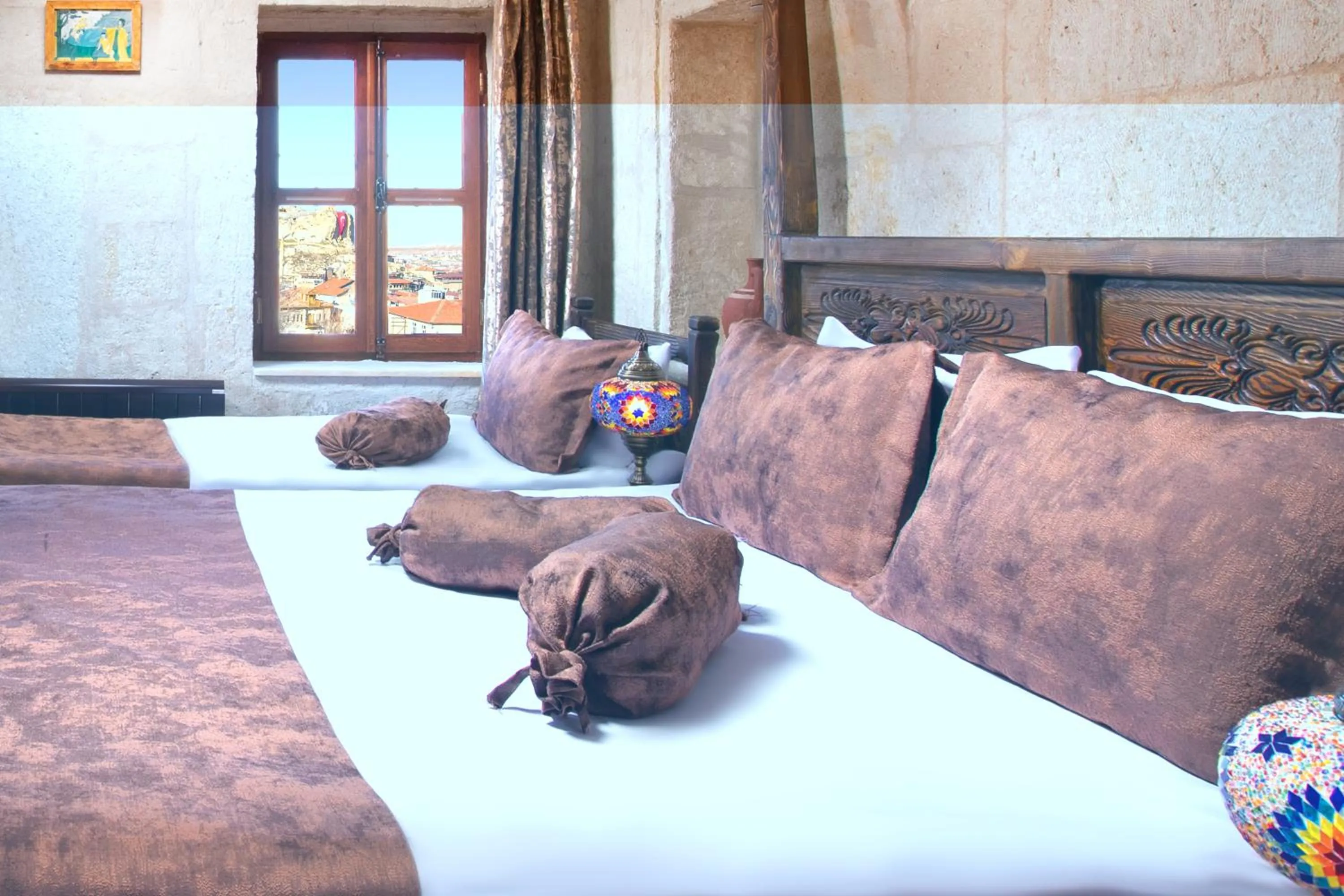 Bed in Romantic Cave Hotel