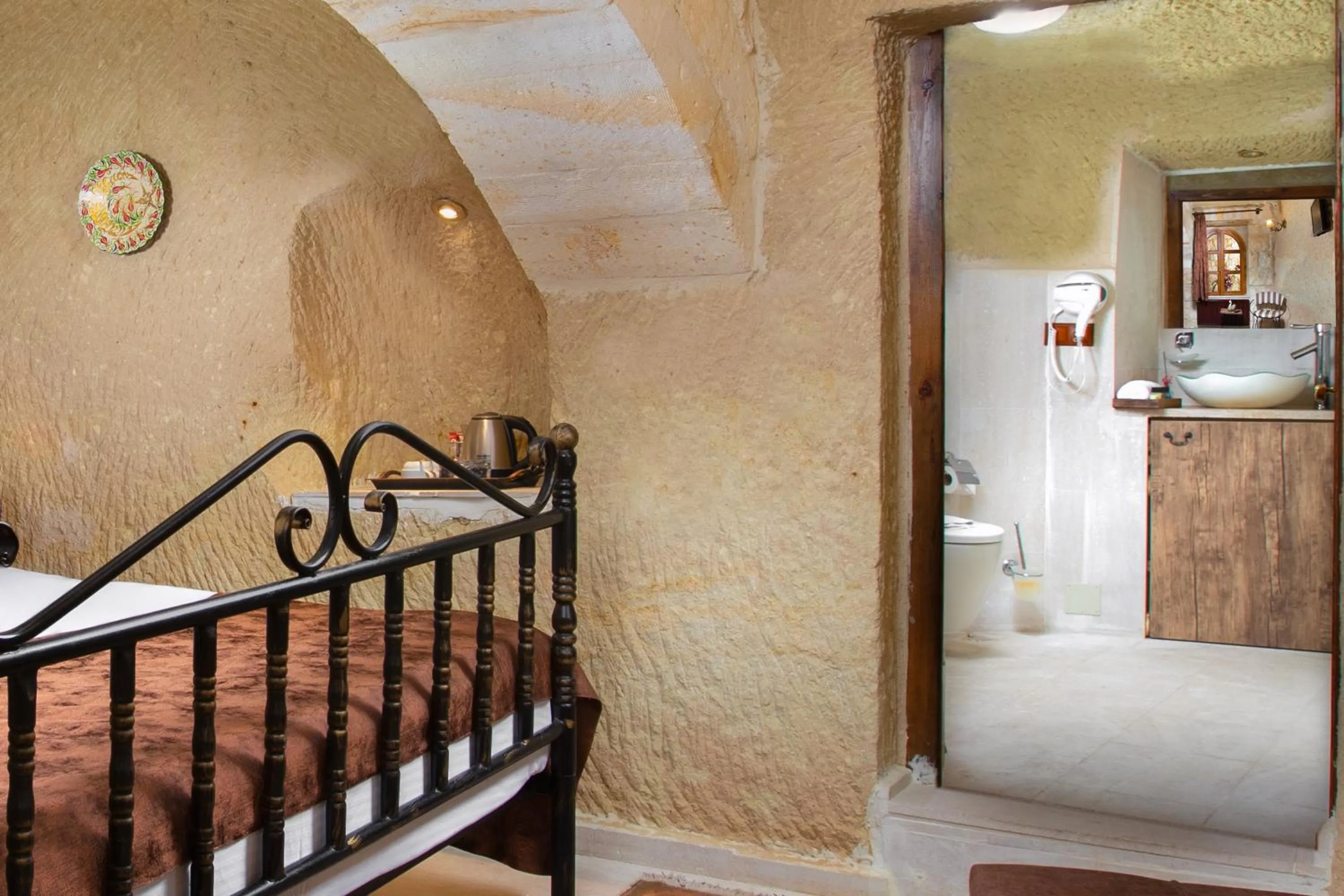 Bed in Romantic Cave Hotel