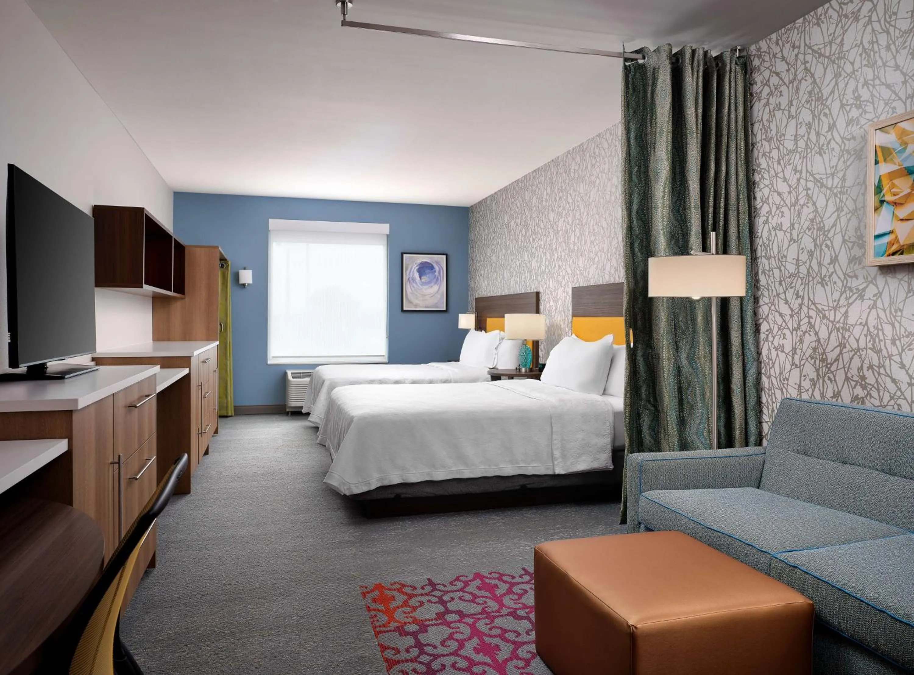 Bed in Home2 Suites By Hilton Fishers Indianapolis Northeast