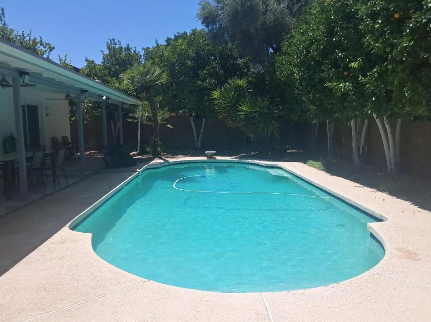 Quiet house with pool heater, patio, BBQ, citrus