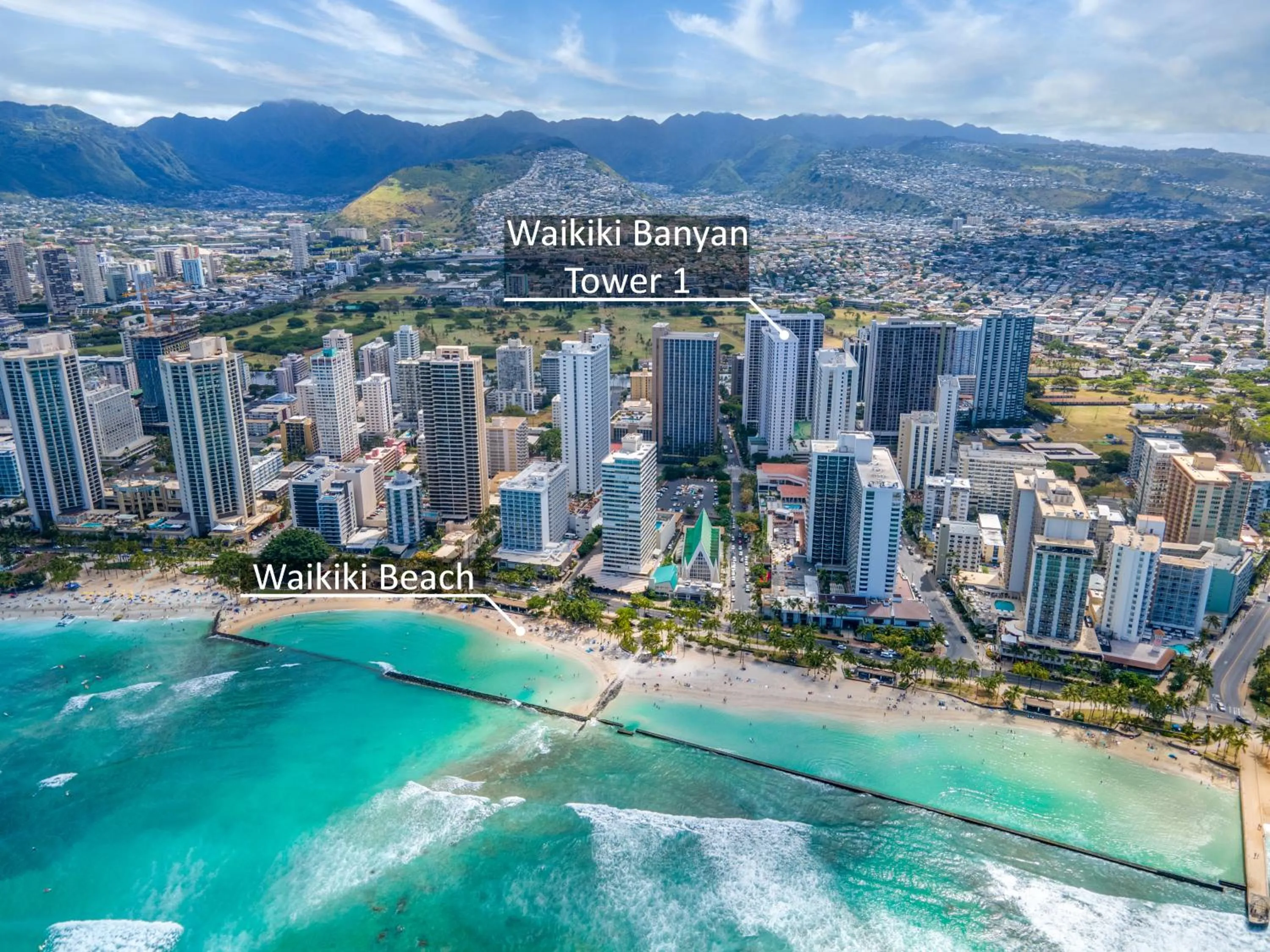 Bird's eye view in Fabulous Diamond Head & Ocean View Condo with Free Parking