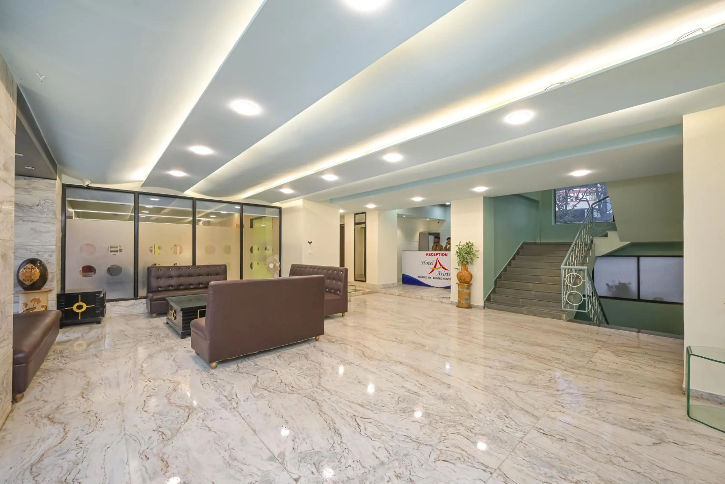 Seating area in Hotel Aristro Lonavala