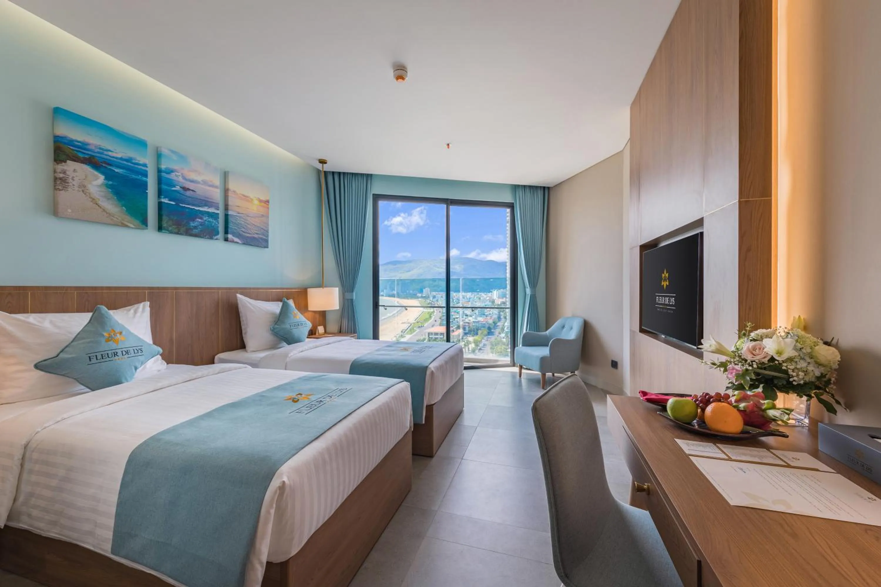 View (from property/room), Bed in Fleur de Lys Hotel Quy Nhon