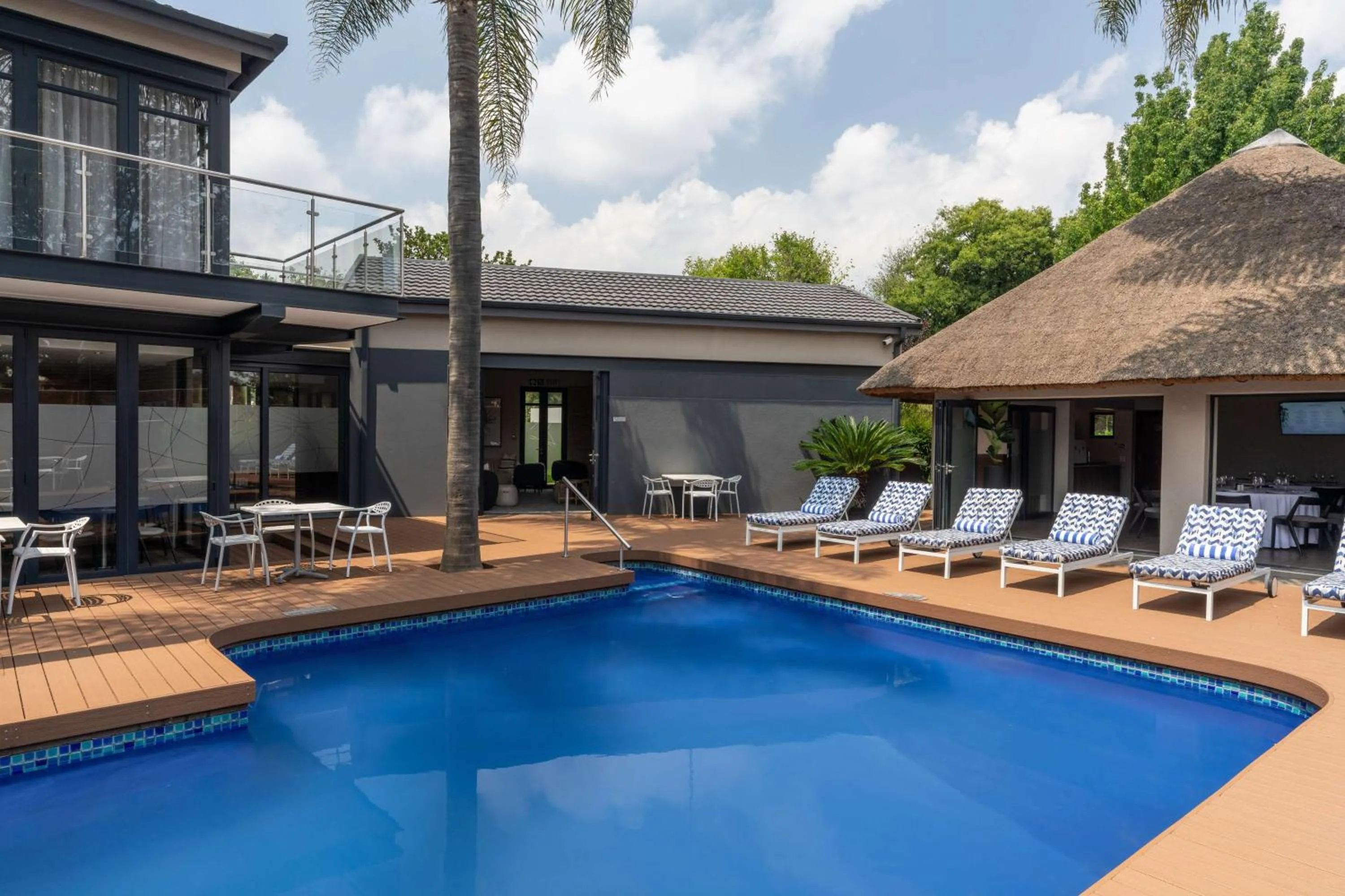 Pool view in Radisson Hotel and Convention Centre OR Tambo Airport