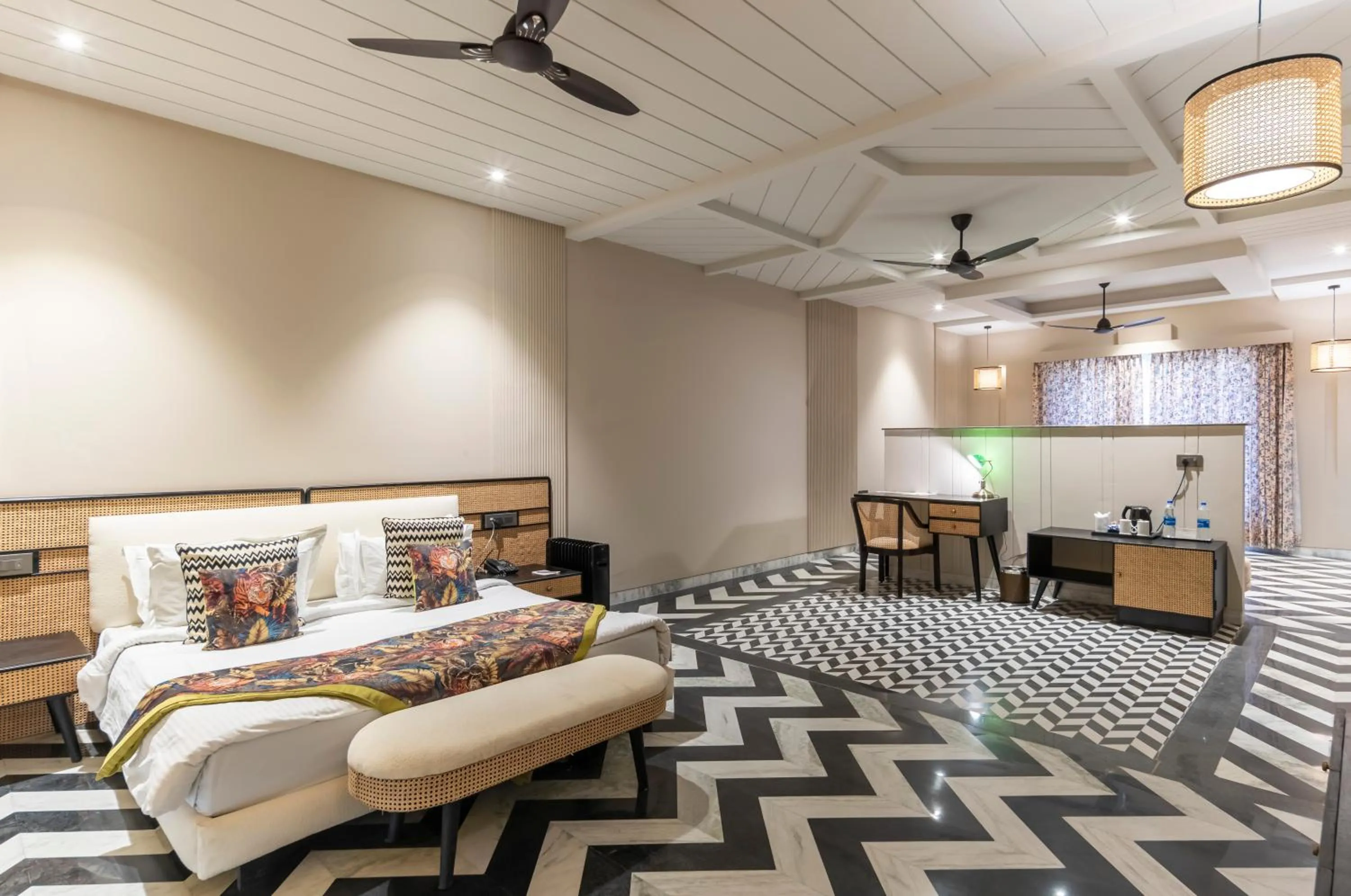 Photo of the whole room, Bed in Vanaashrya Resort and Spa Sariska