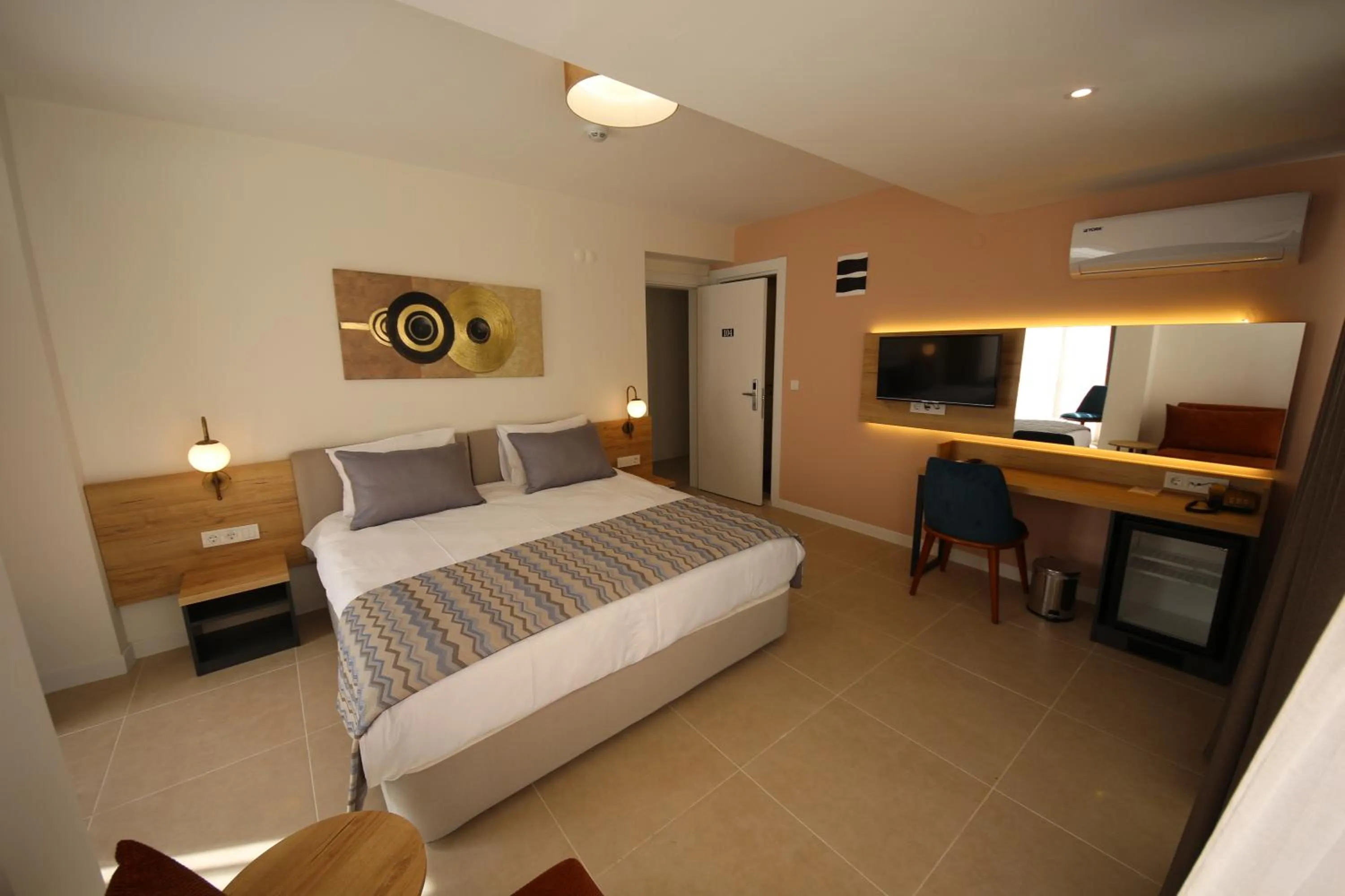 Bed in SPİLOS GÜMÜLDÜR HOTEL