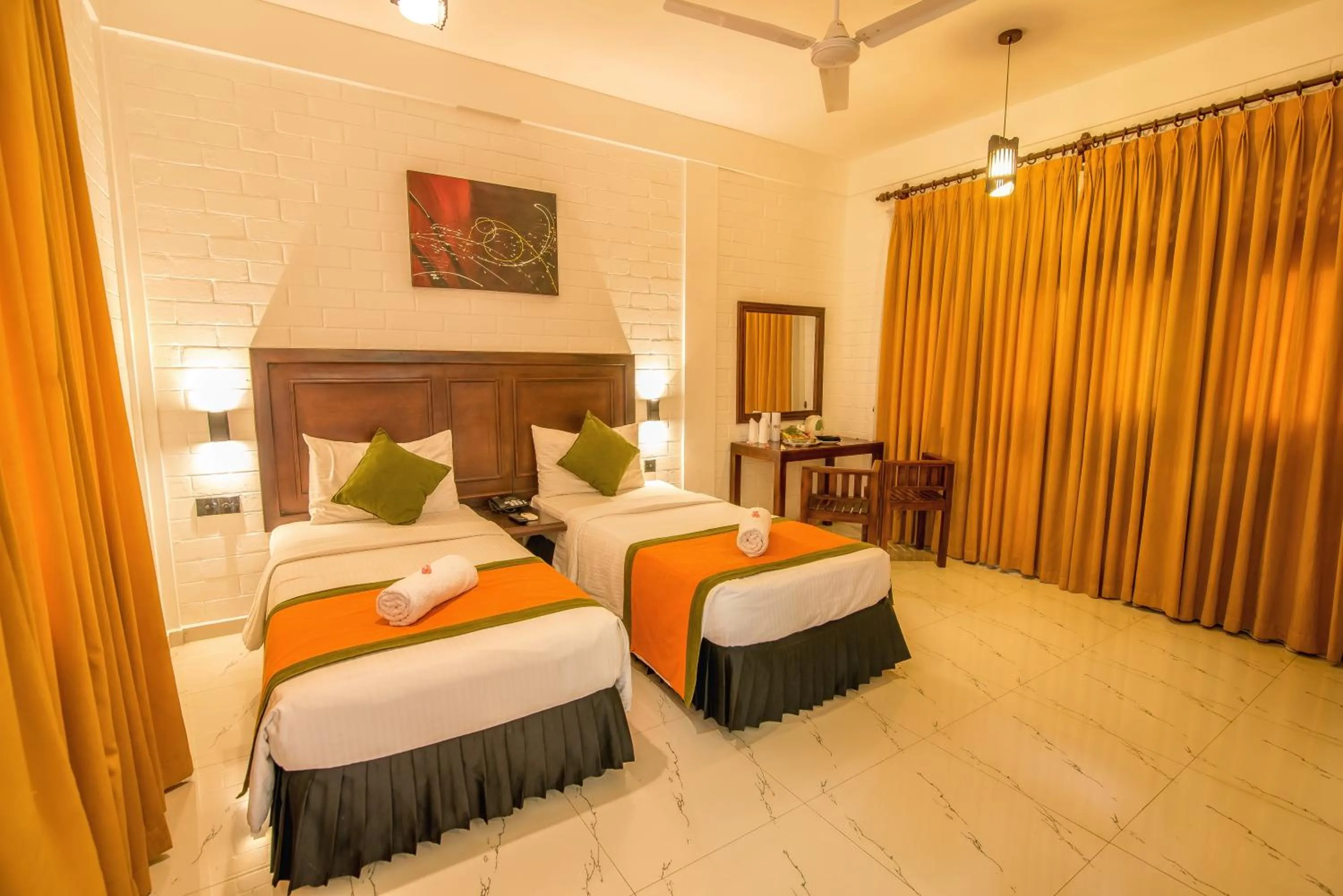 View (from property/room), Bed in Mahanuge Hotel Polonnaruwa