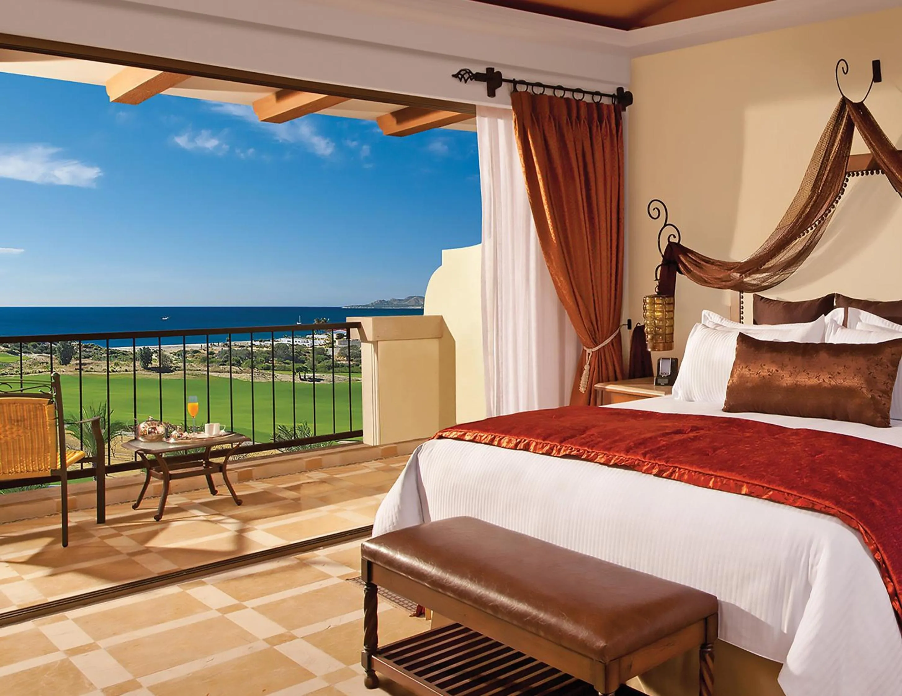 Balcony/Terrace, Bed in Secrets Puerto Los Cabos Golf & Spa18+