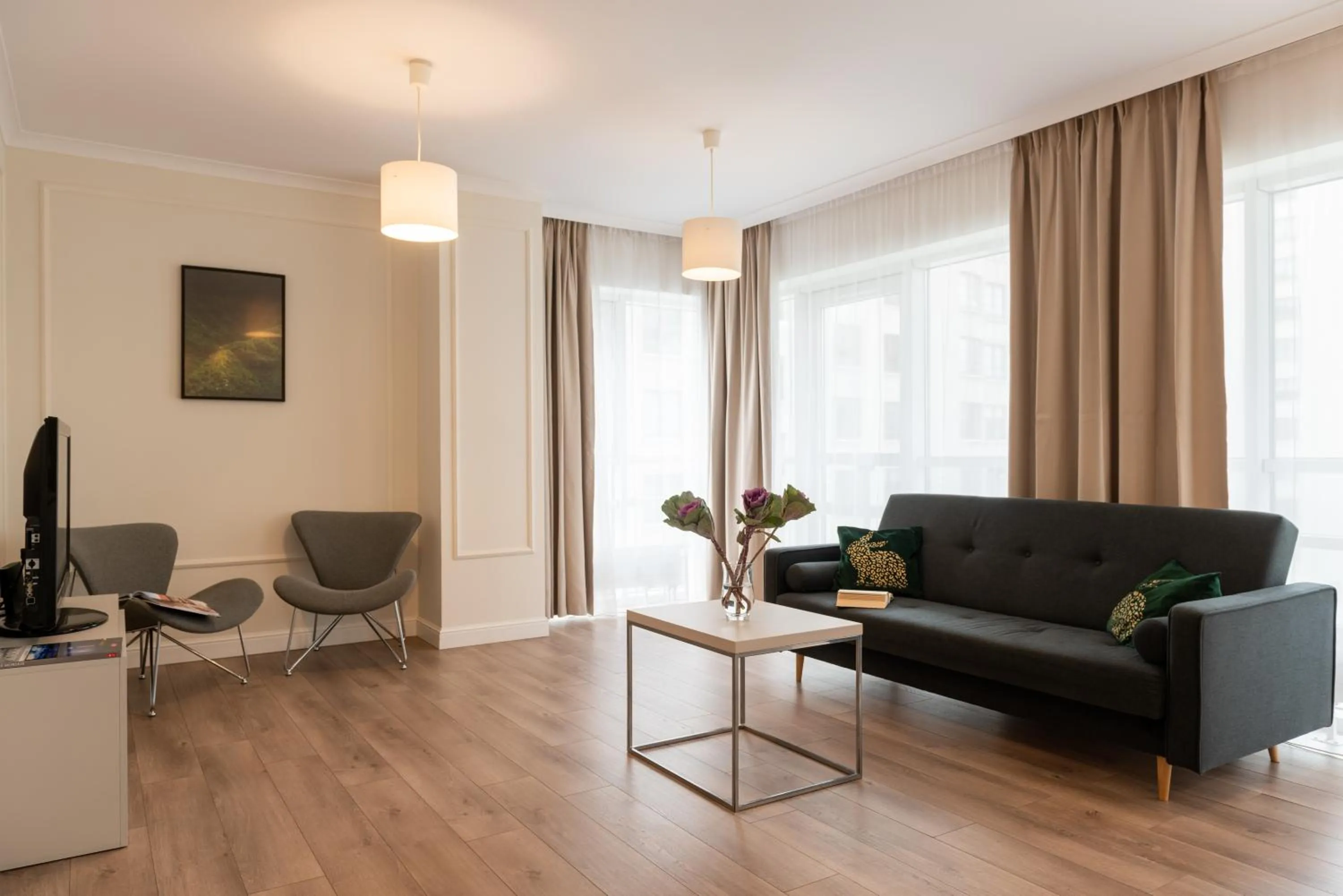 Living room in Platinum Towers Central Apartments