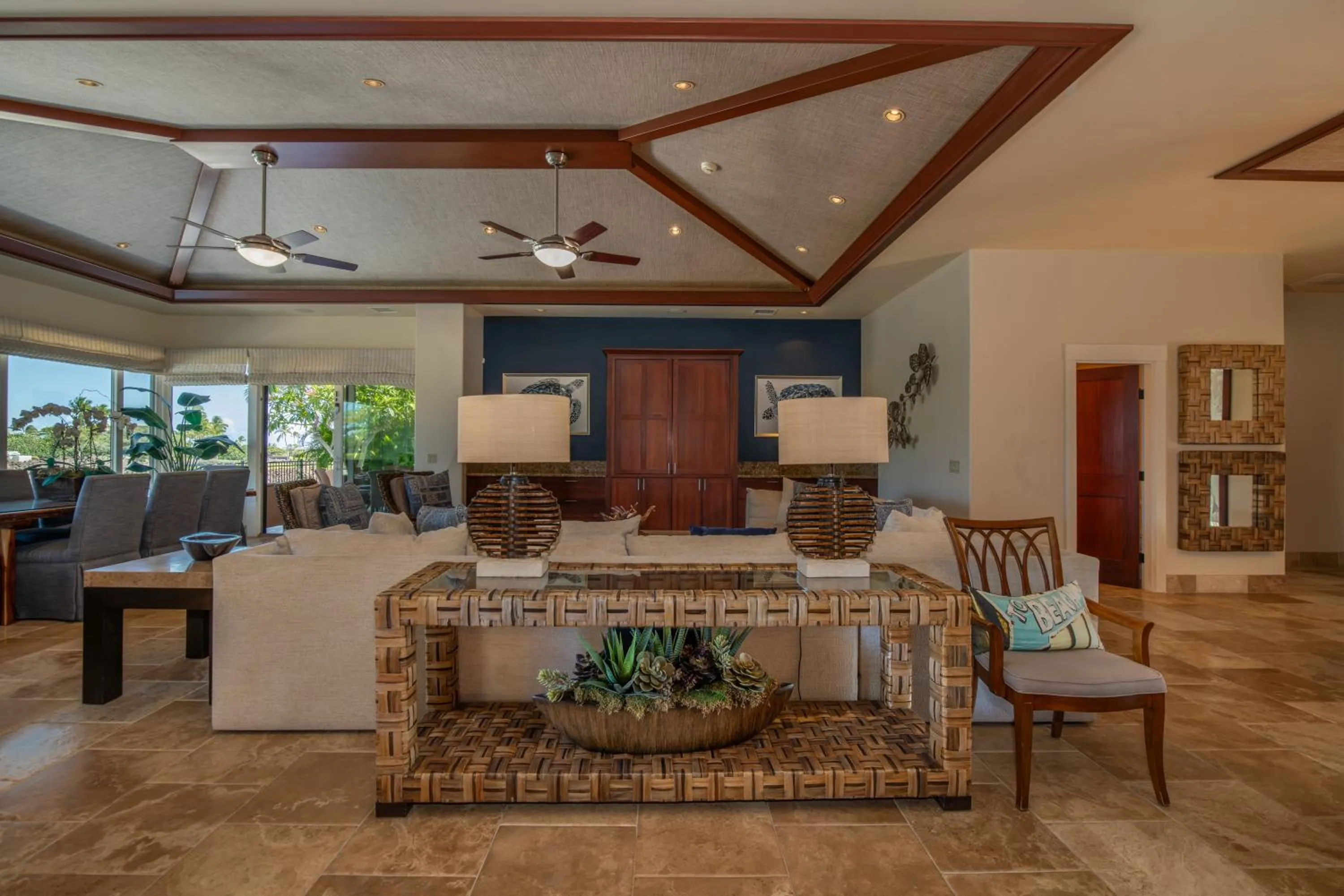 Living room in Mauna Lani Luxury Vacation Villas - CoralTree Residence Collection
