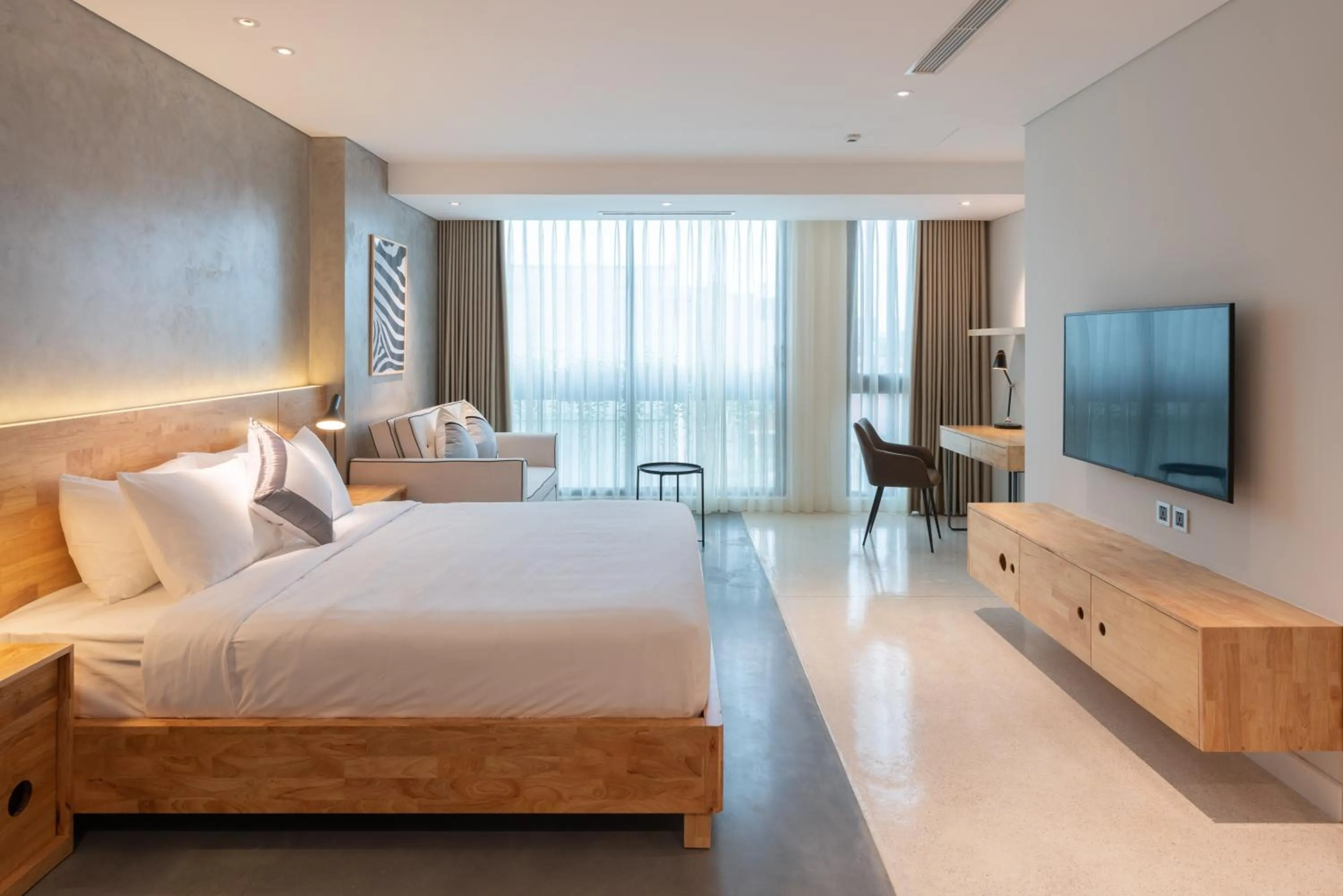 Bed in Bi Eco Suites Hanoi