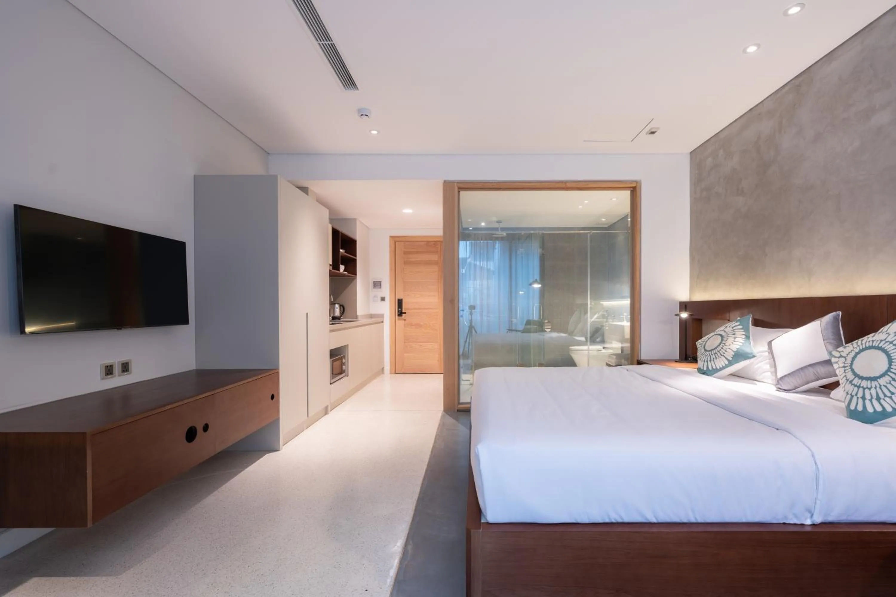 Bed in Bi Eco Suites Hanoi