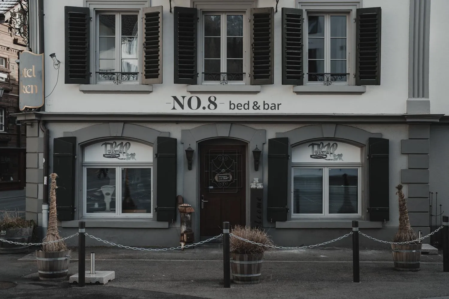 Property building in No8 Boutique Hotel - self check in