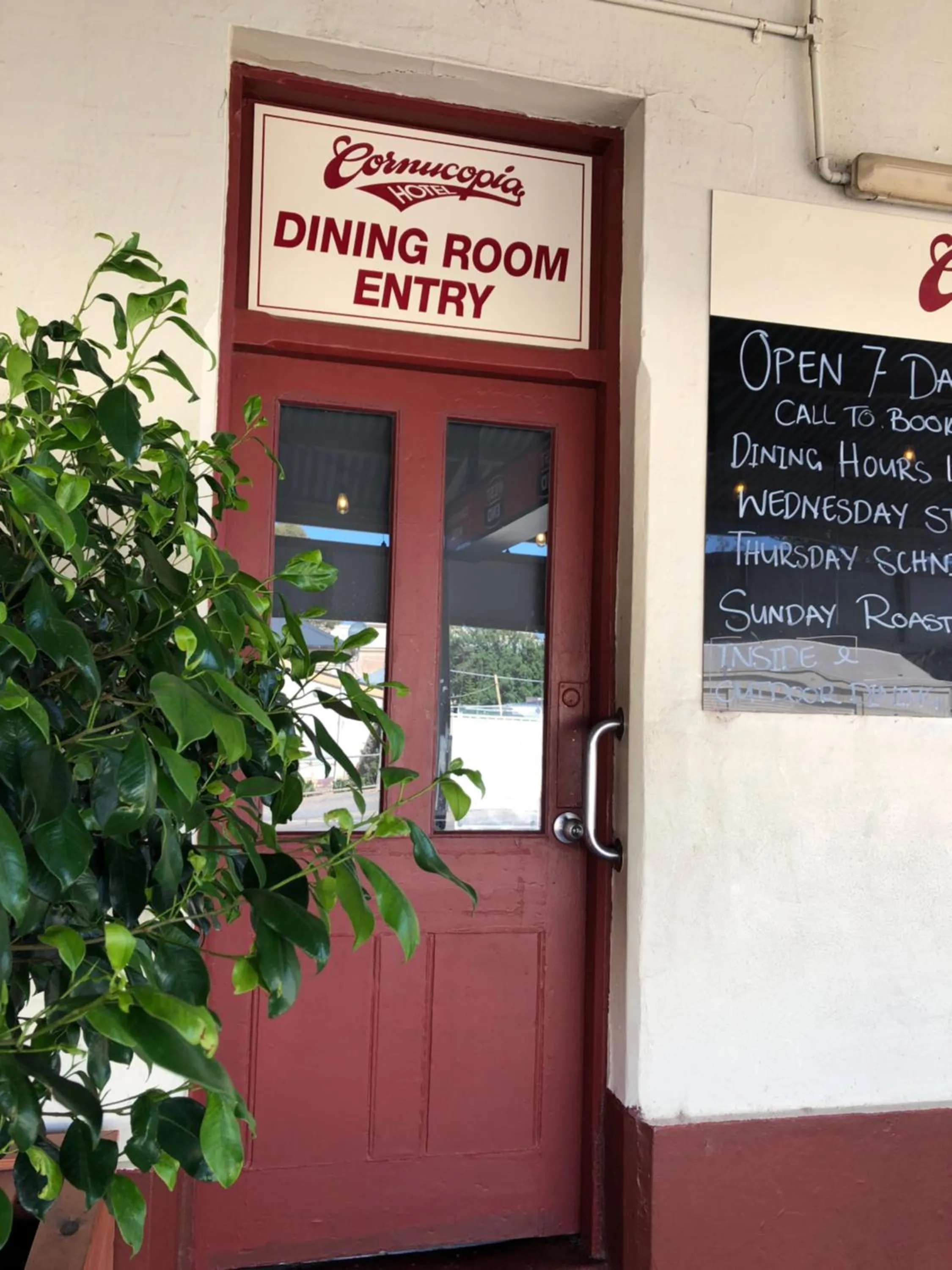 Dining area in Cornucopia hotel