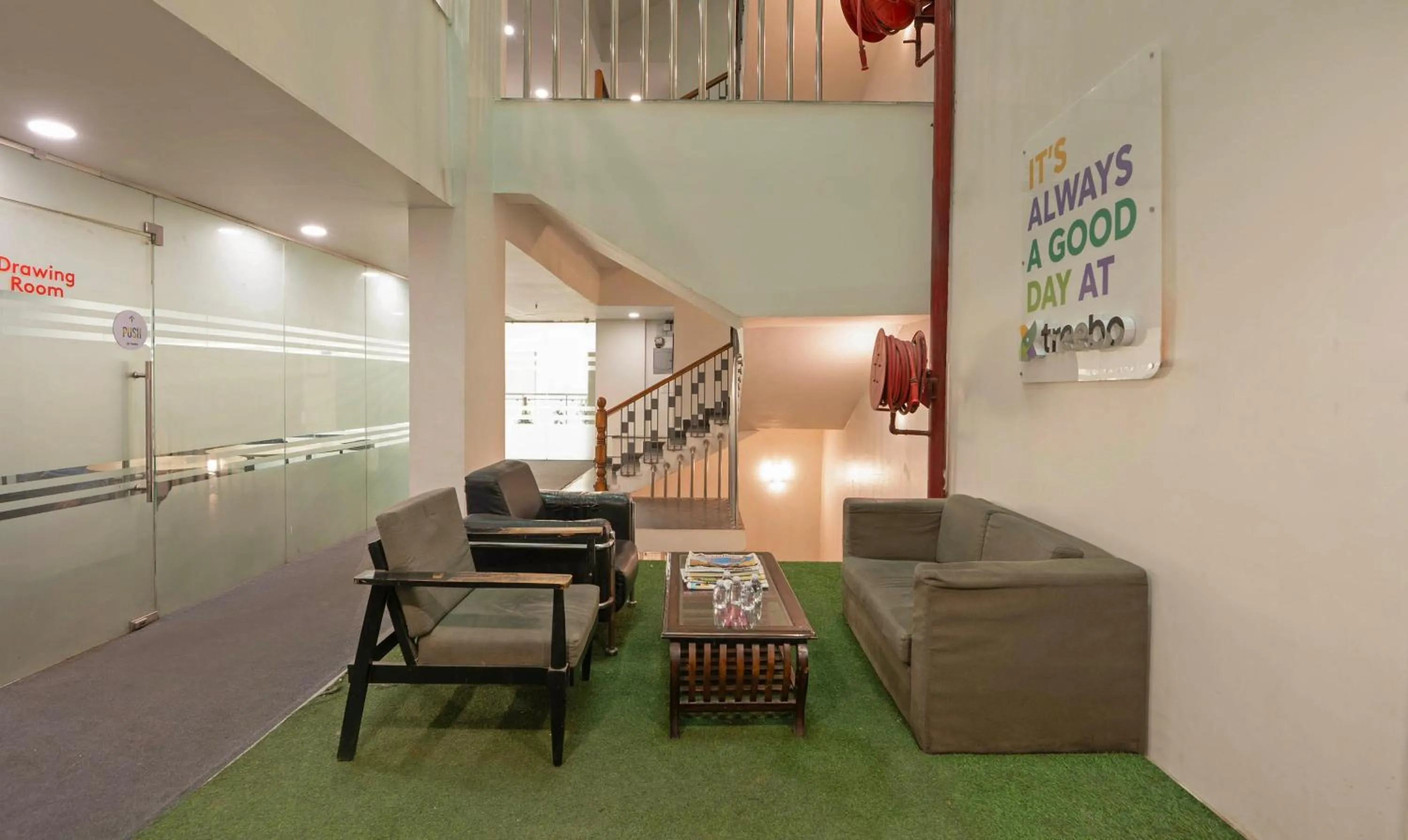 Seating area in Treebo Novis Stayz