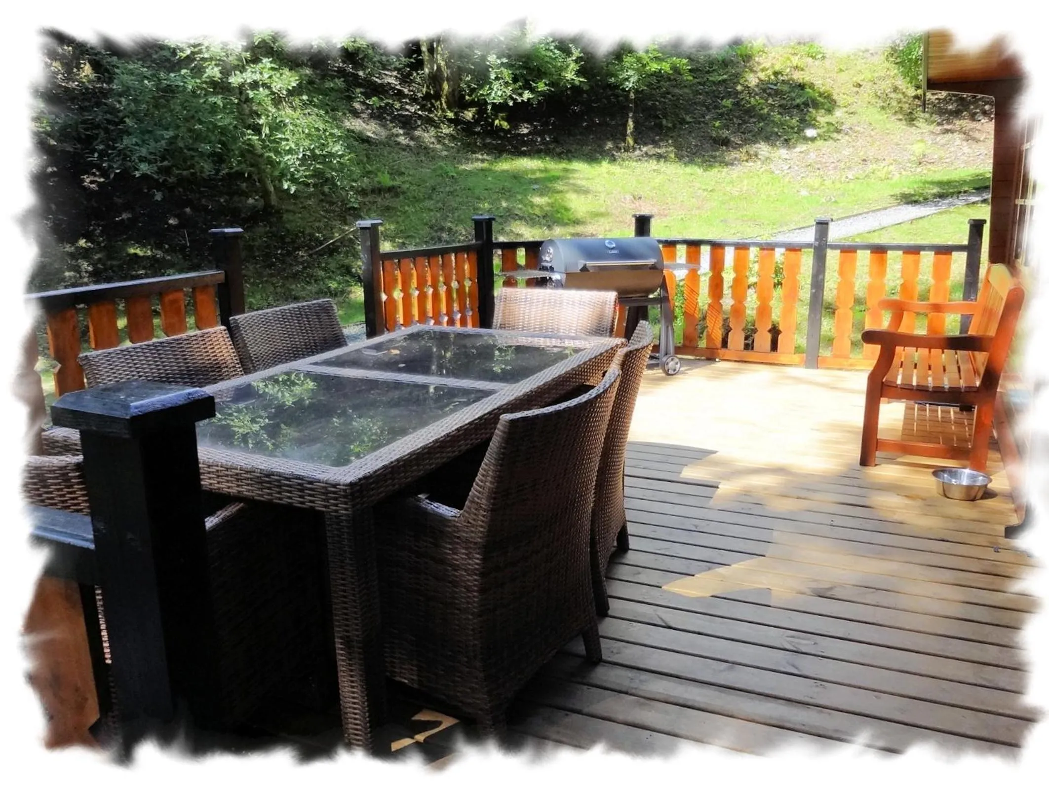BBQ facilities in Blelham Tarn Rustic cabin in tranquil woodland