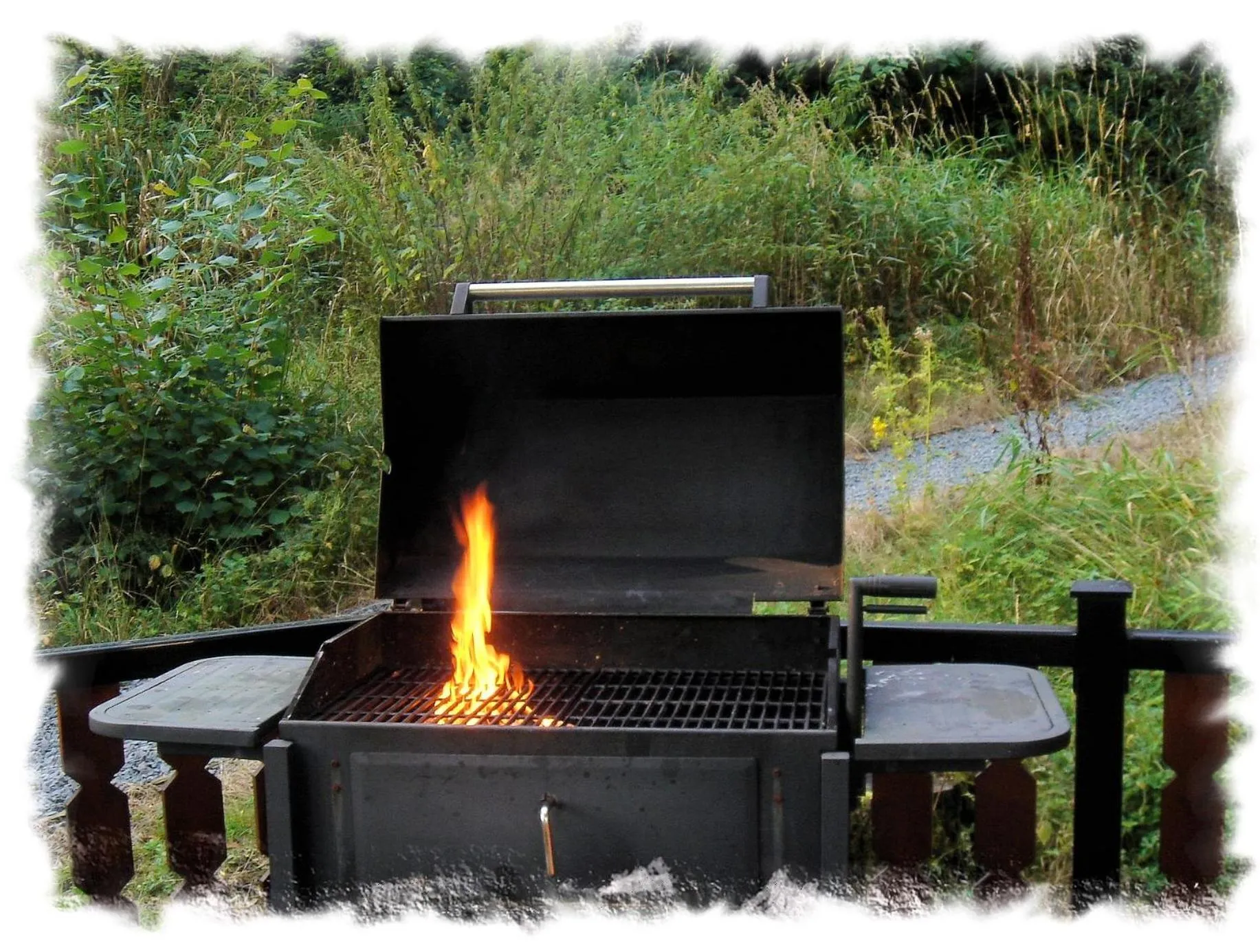BBQ facilities in Blelham Tarn Rustic cabin in tranquil woodland