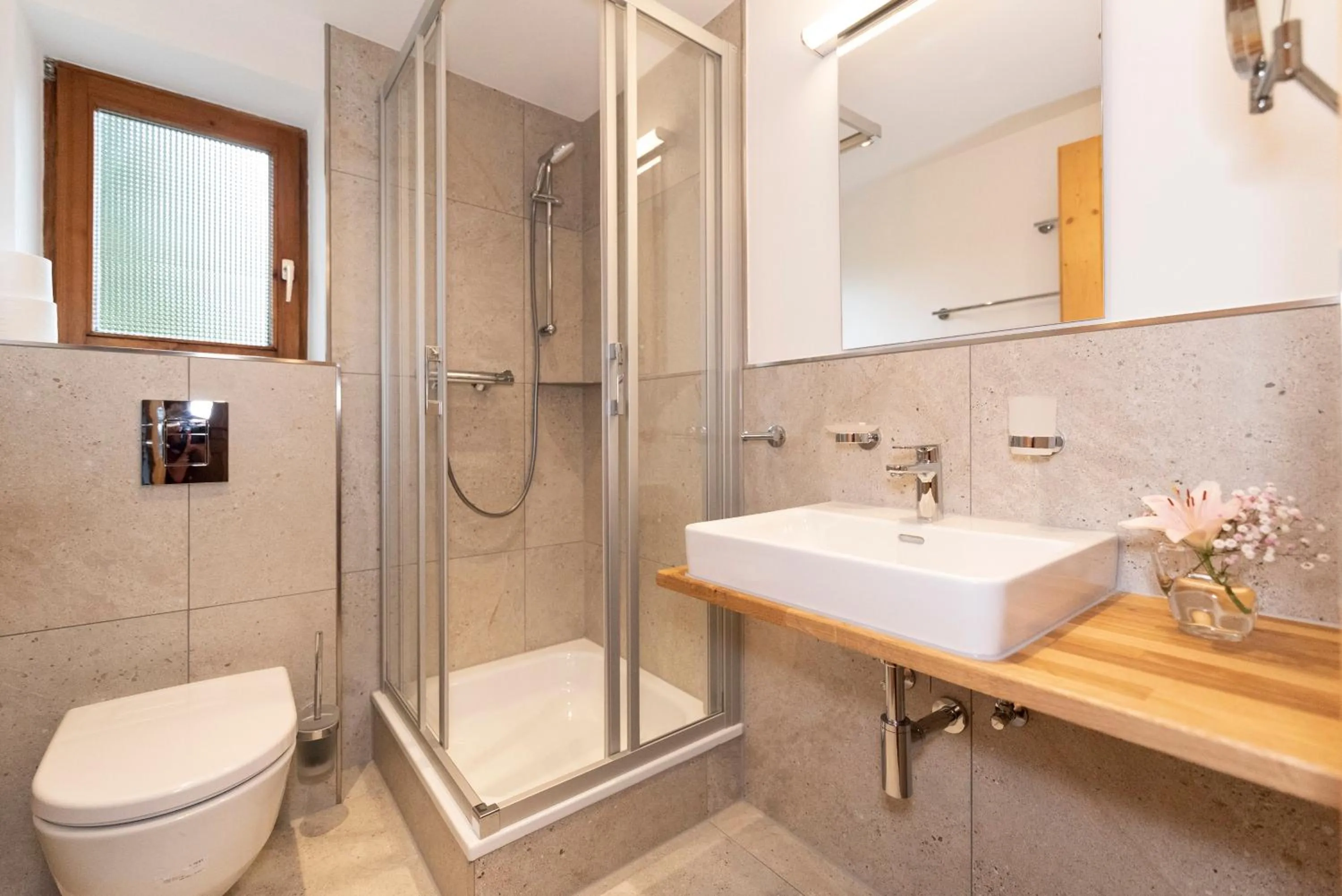 Bathroom in Gästehaus Bergstüberl