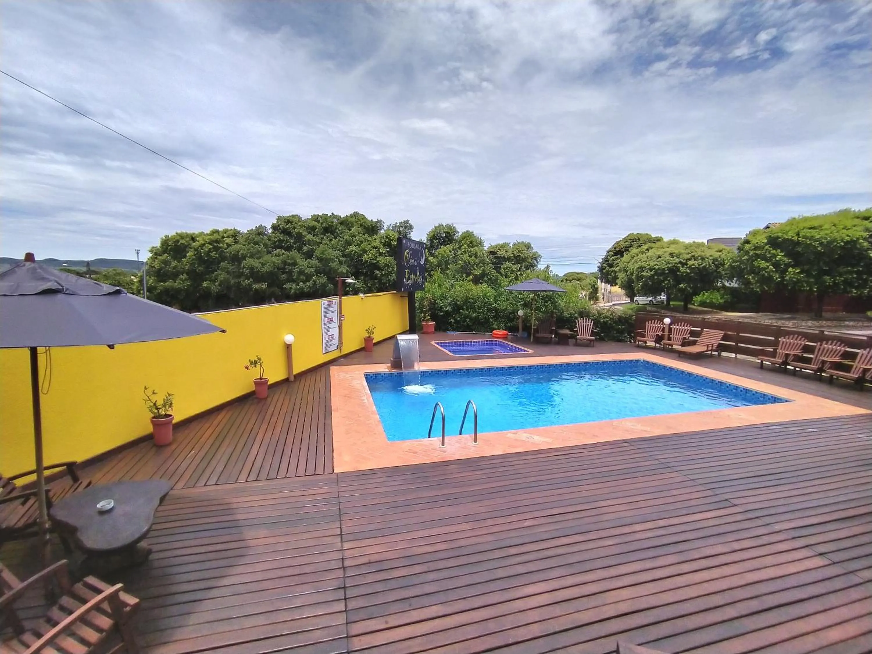 Pool view in Pousada Céu de Estrelas