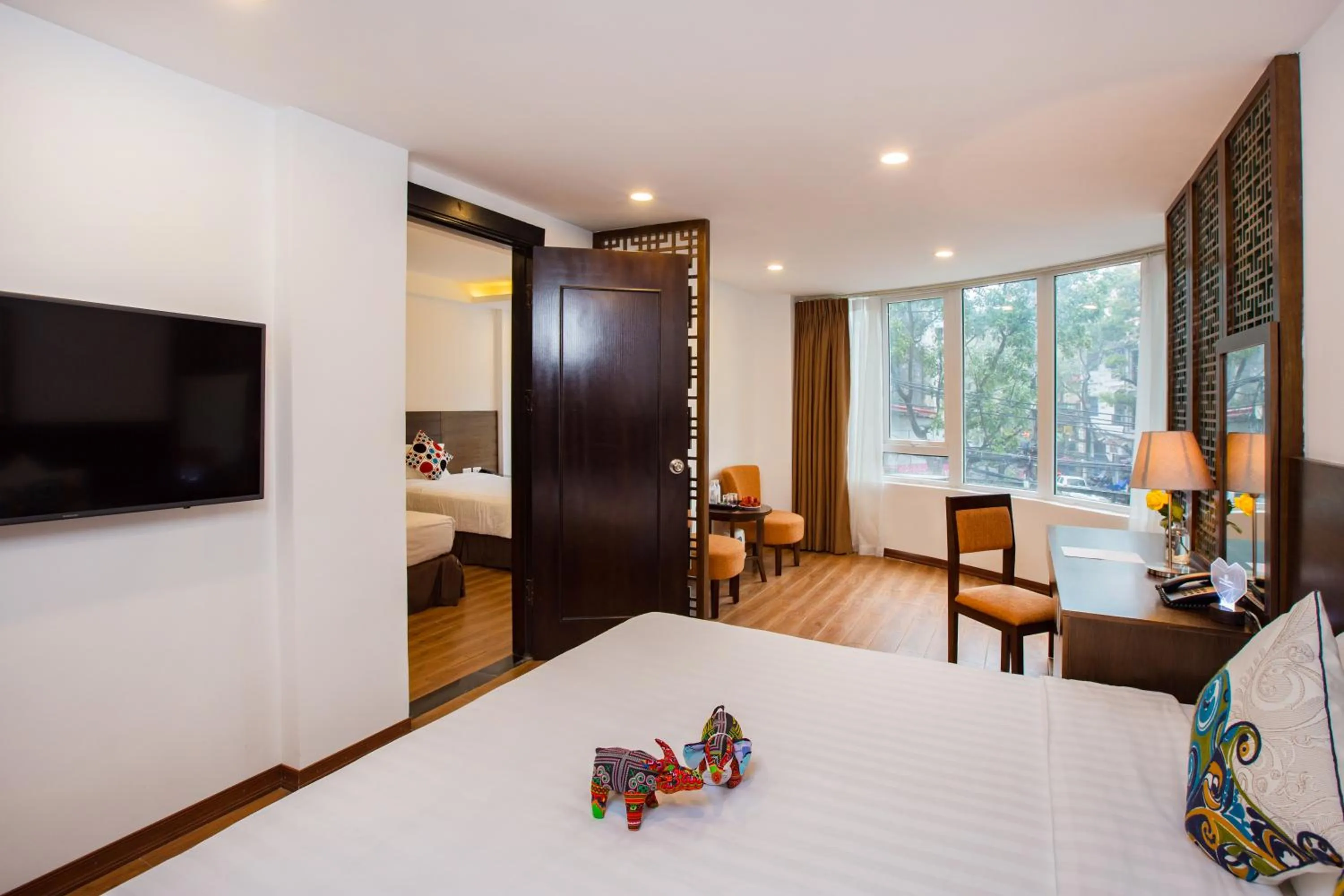 Photo of the whole room, Bed in Thang Long Espana Hotel