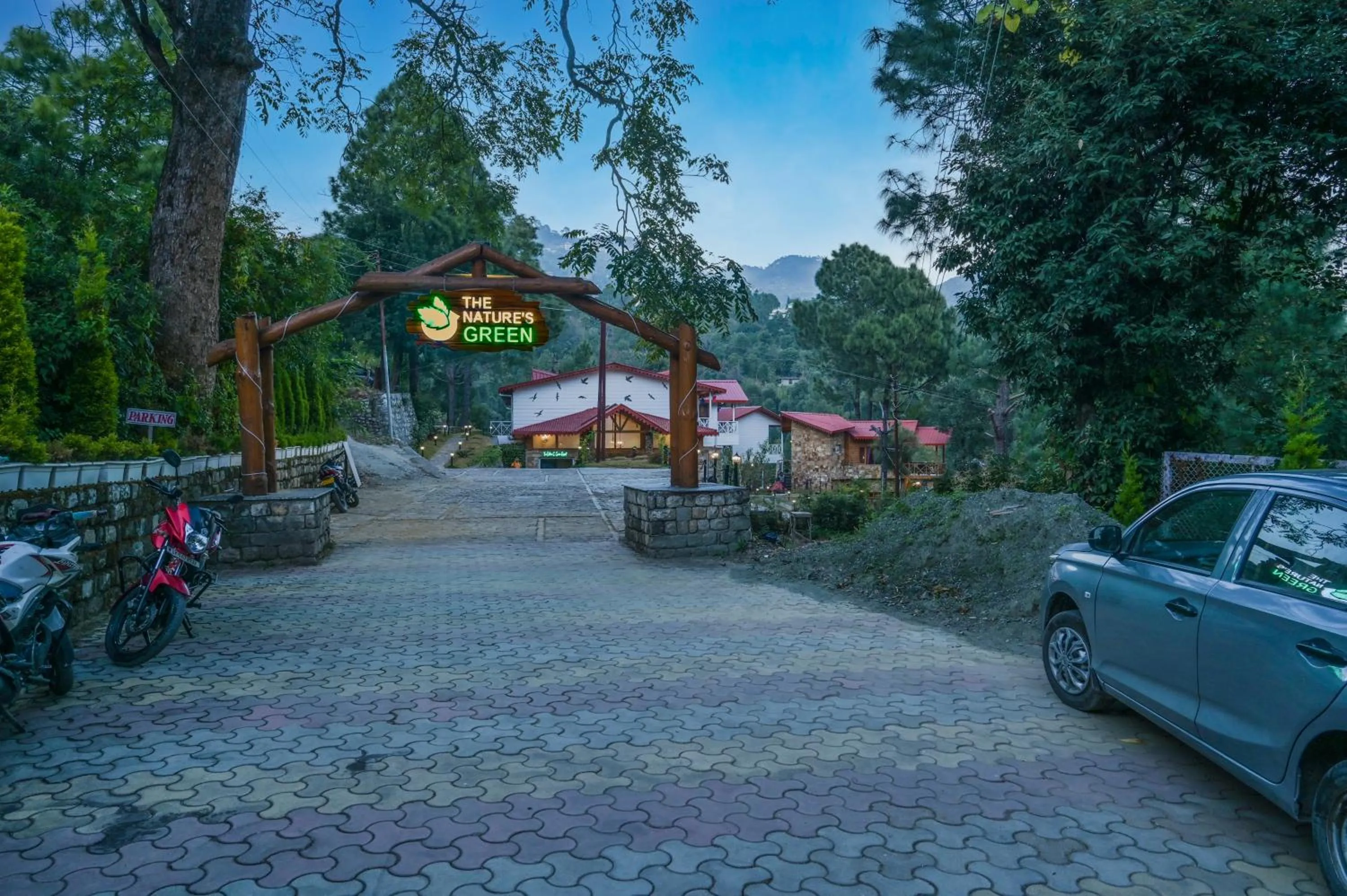 Parking in The Nature's Green Resort, Bhimtal, Nainital