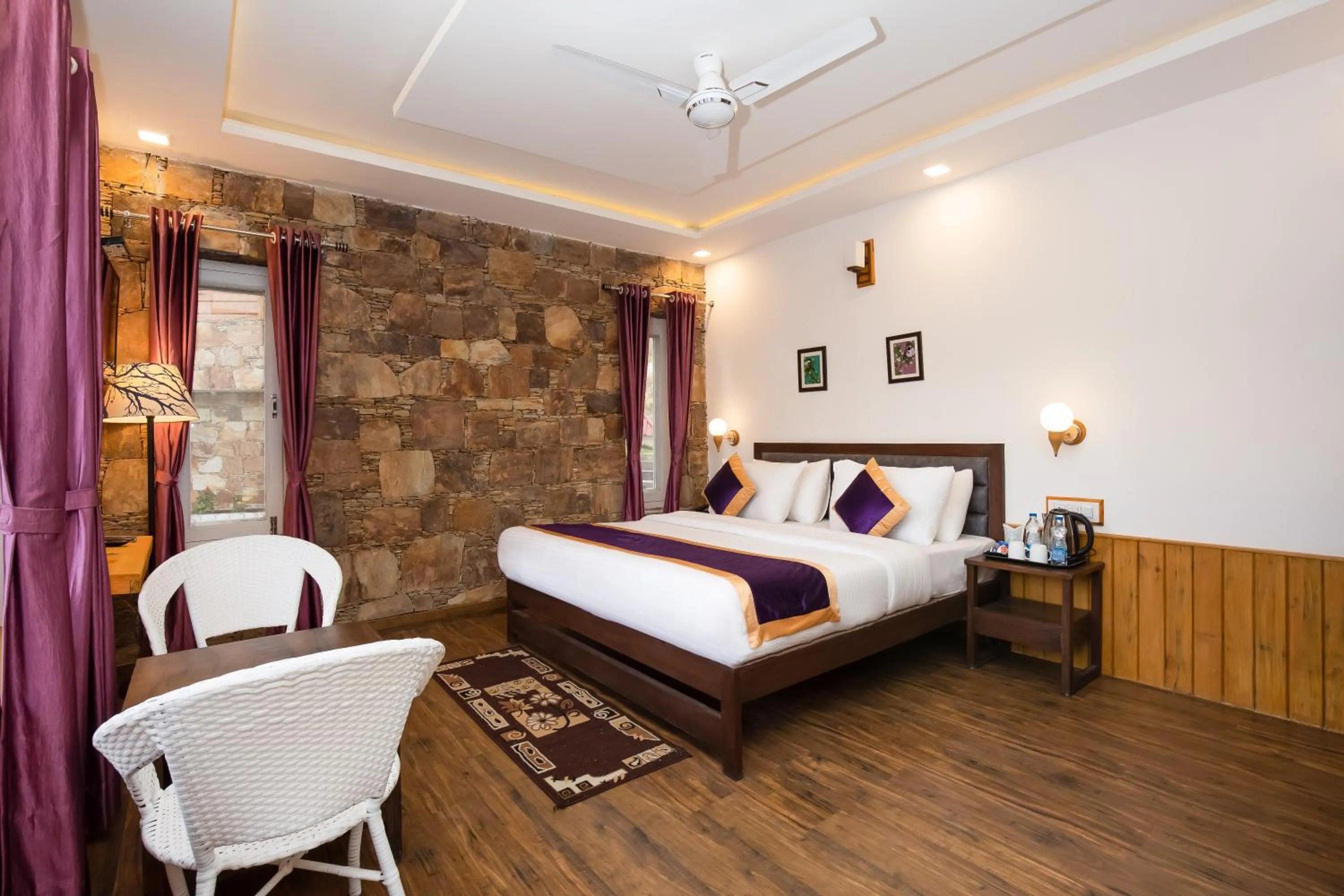 Bed in The Nature's Green Resort, Bhimtal, Nainital