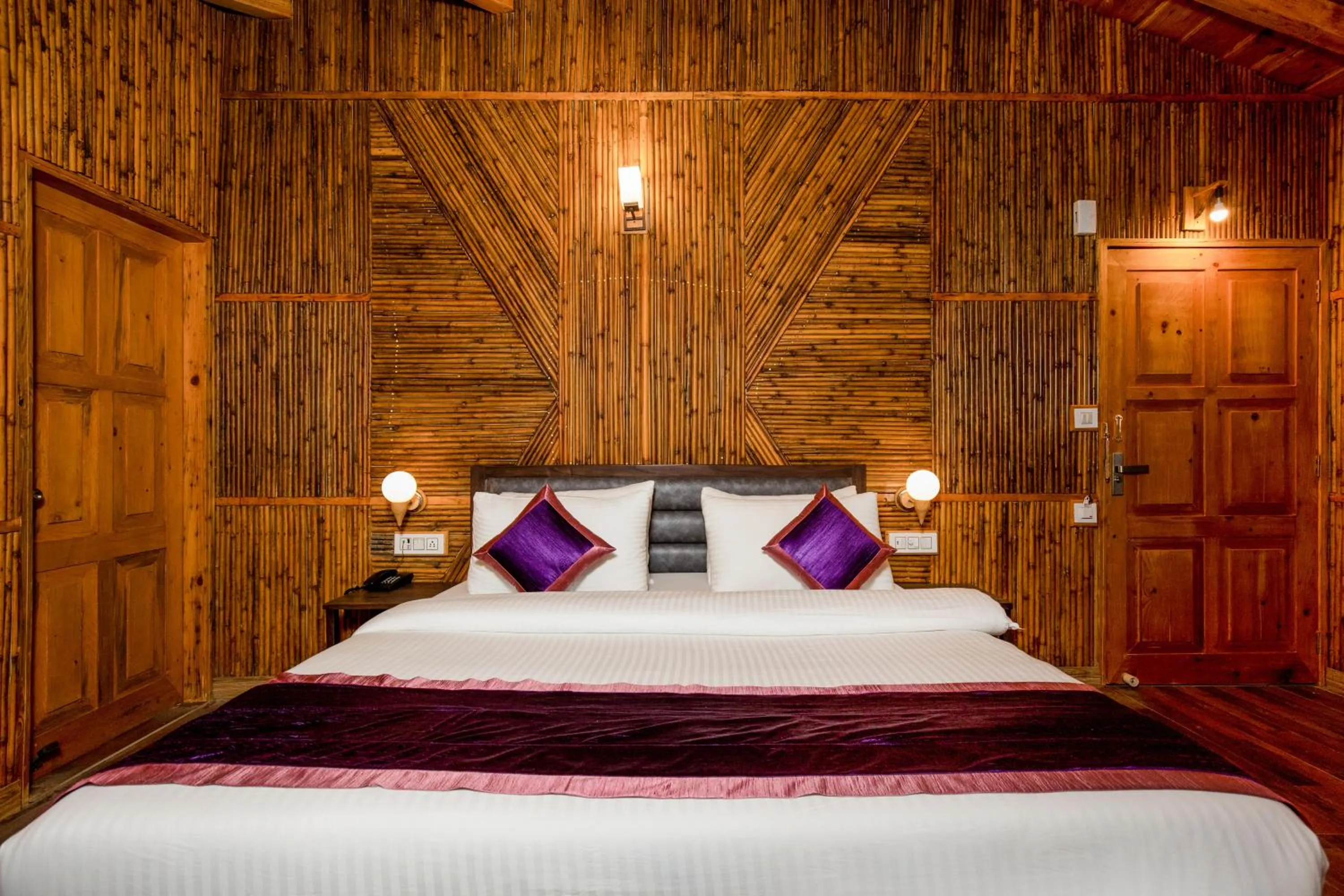 Bed in The Nature's Green Resort, Bhimtal, Nainital