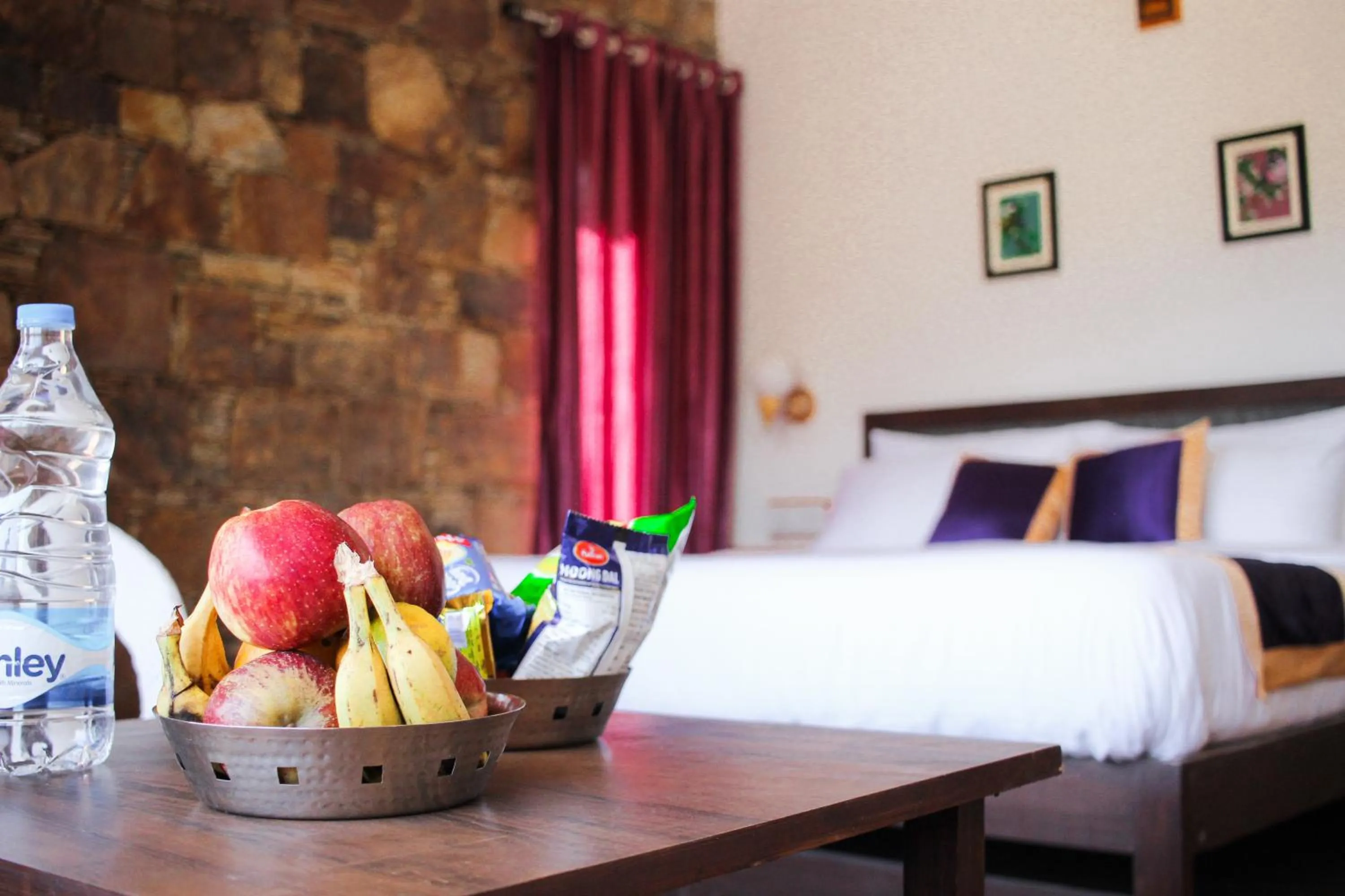 Dining area, Bed in The Nature's Green Resort, Bhimtal, Nainital