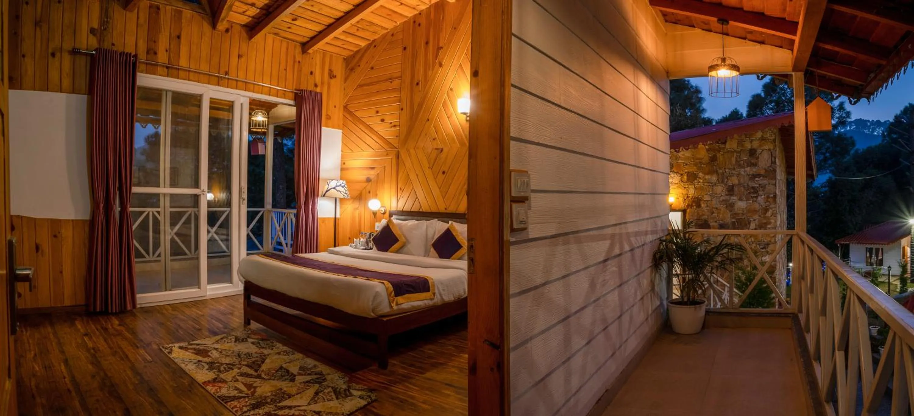 Bedroom, Bed in The Nature's Green Resort, Bhimtal, Nainital