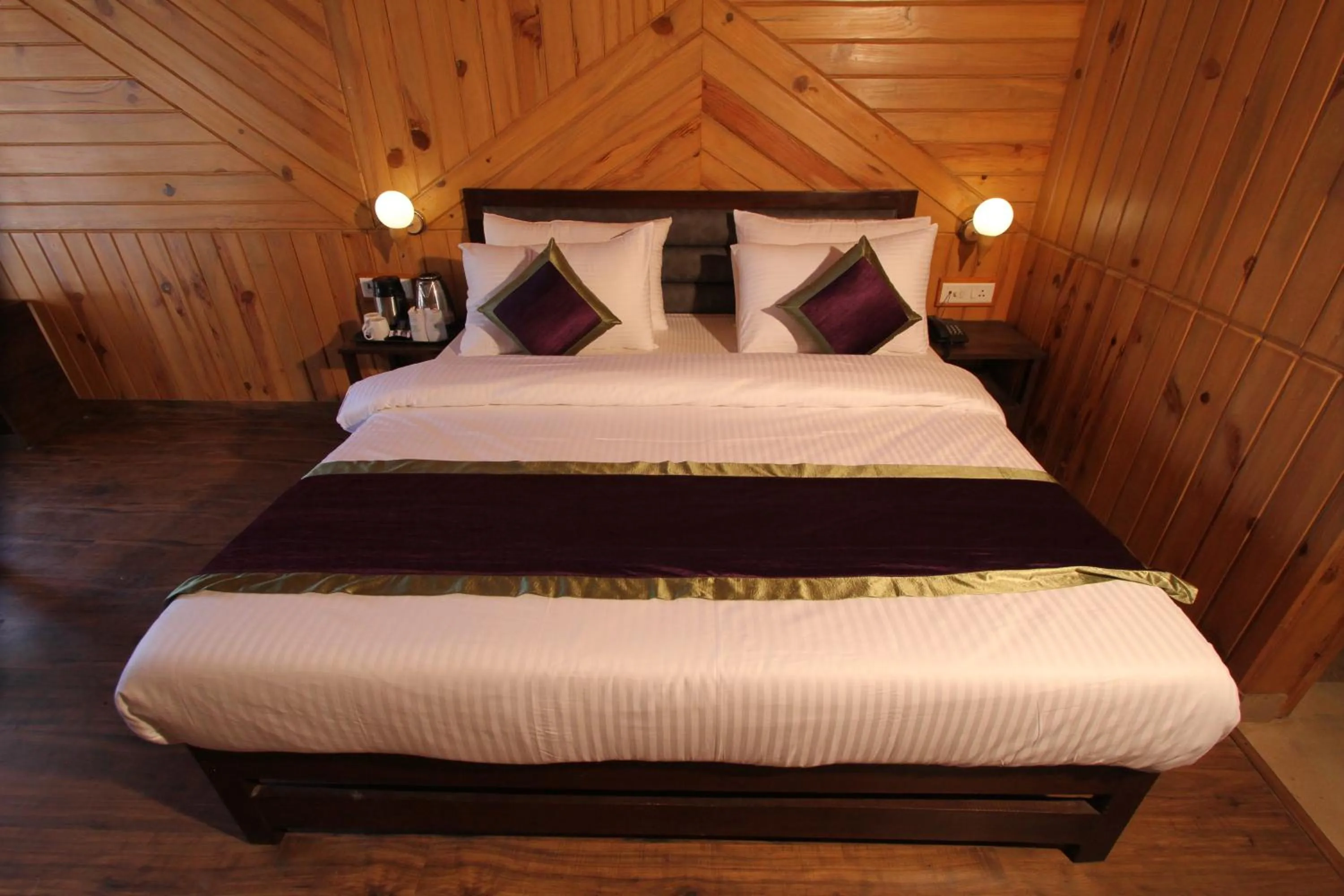 Bed in The Nature's Green Resort, Bhimtal, Nainital