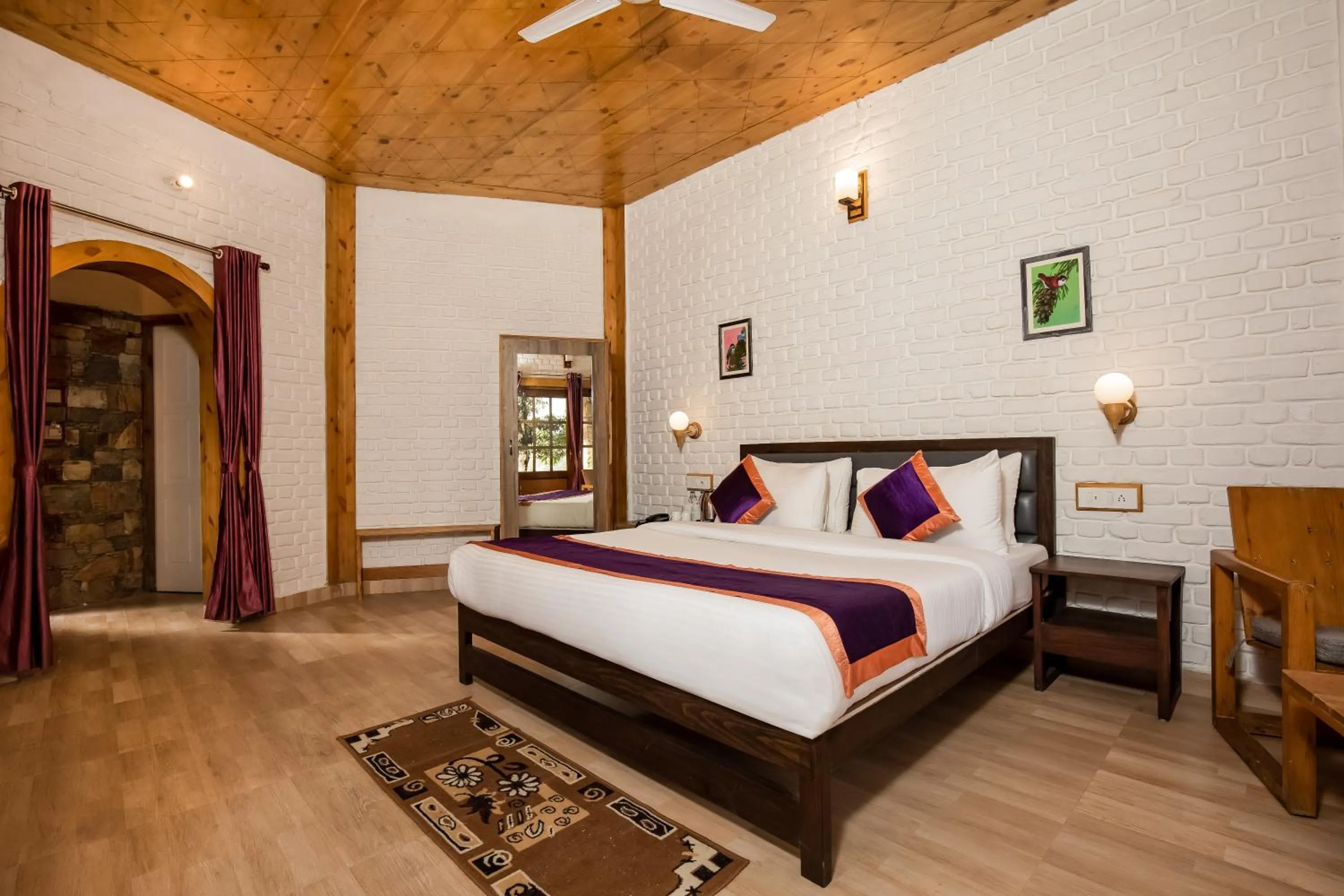 Bed in The Nature's Green Resort, Bhimtal, Nainital