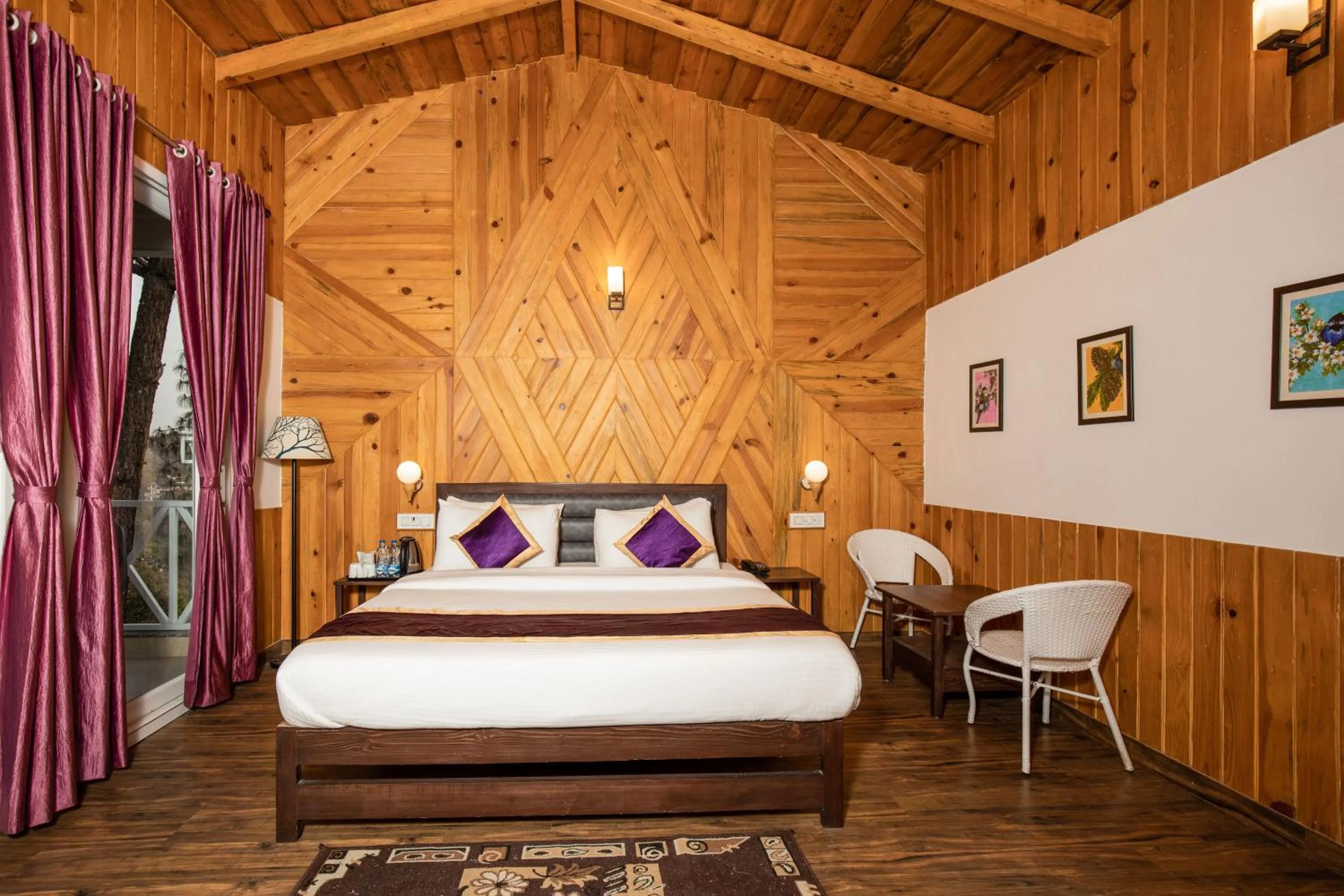 Bed in The Nature's Green Resort, Bhimtal, Nainital