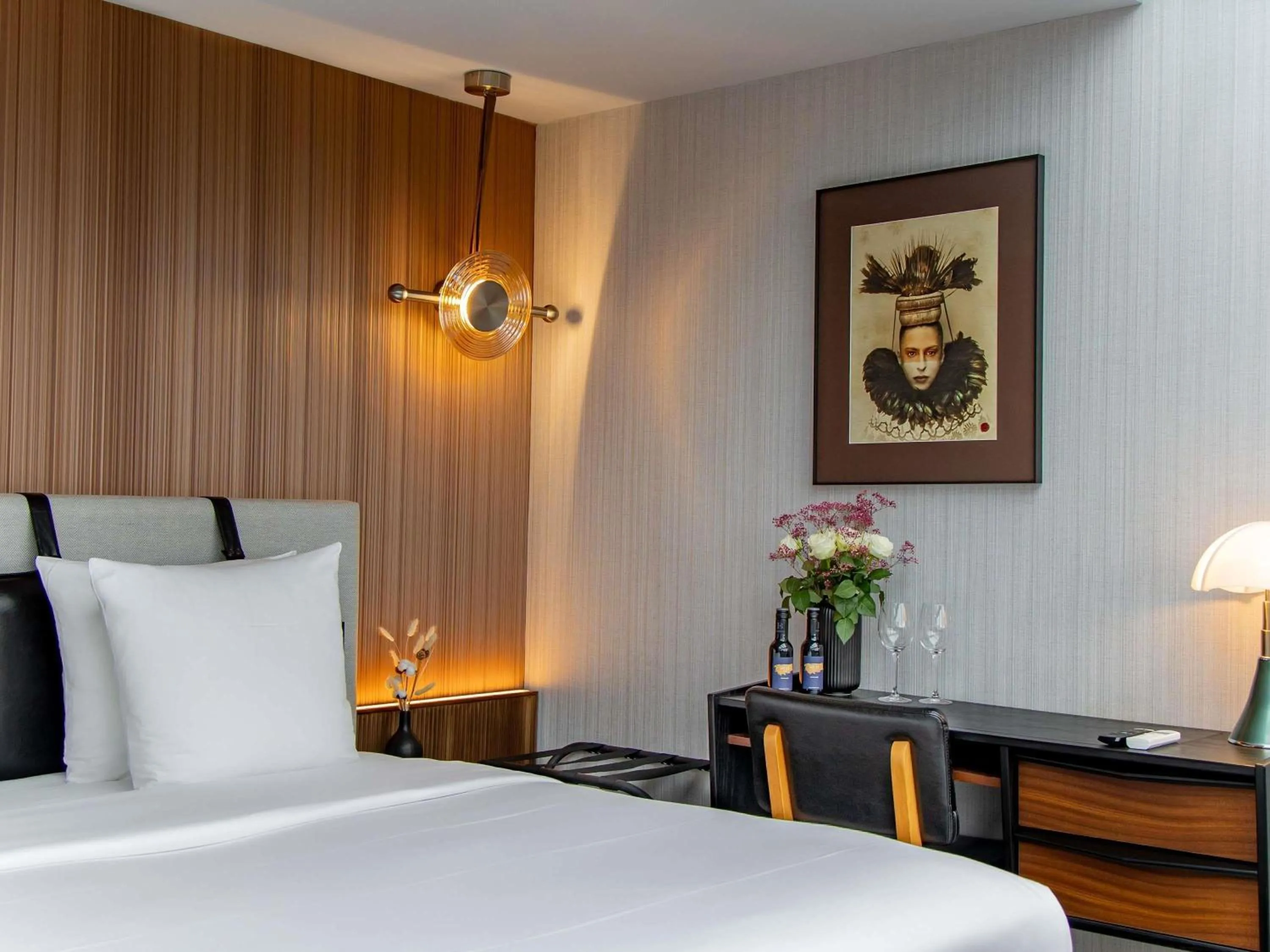 Bedroom, Bed in MUZE Hotel Dusseldorf - Handwritten Collection