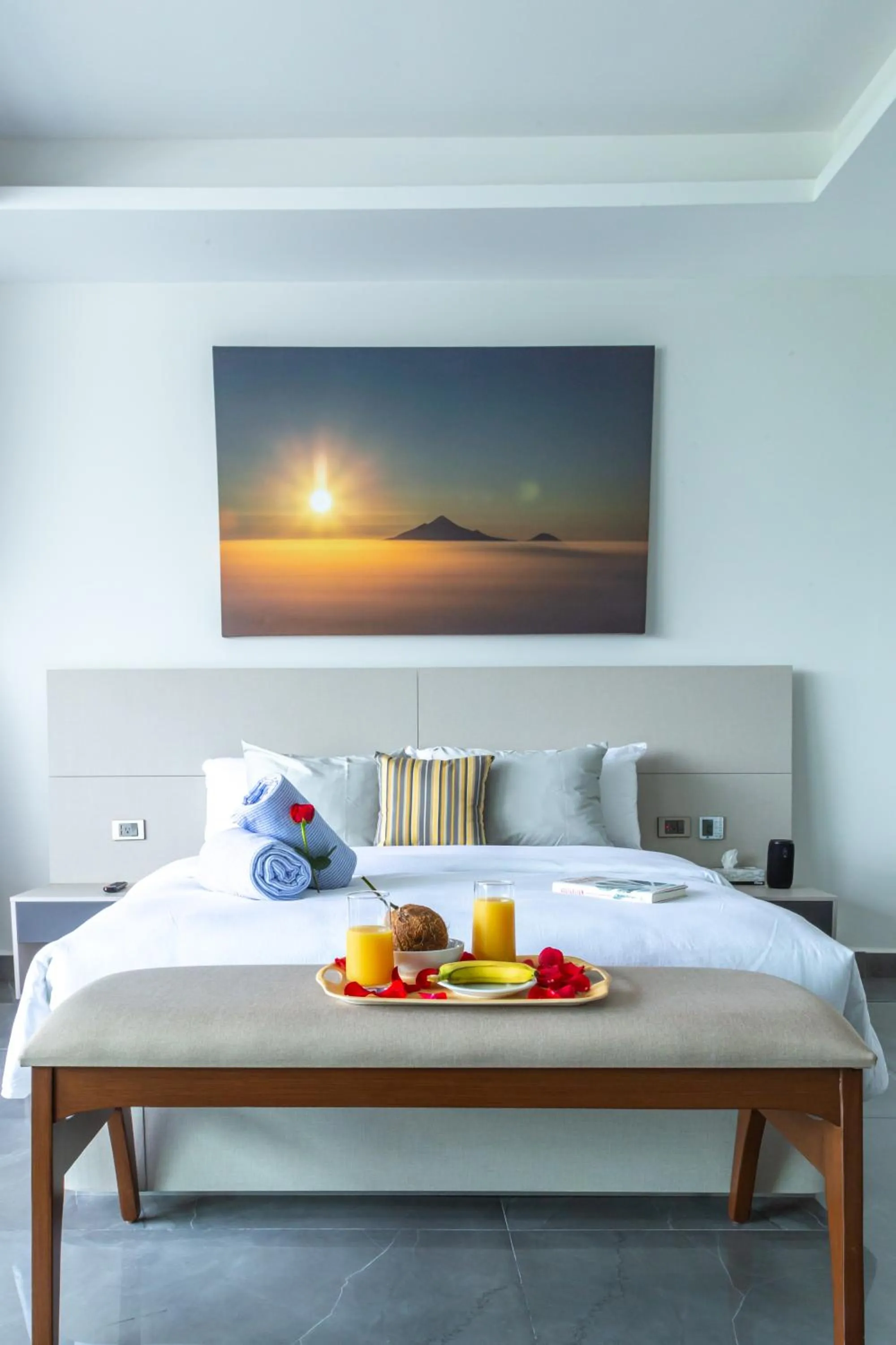 Bed in Fabulous & Exclusive Apartments With Sea View Pool BBQ Garden