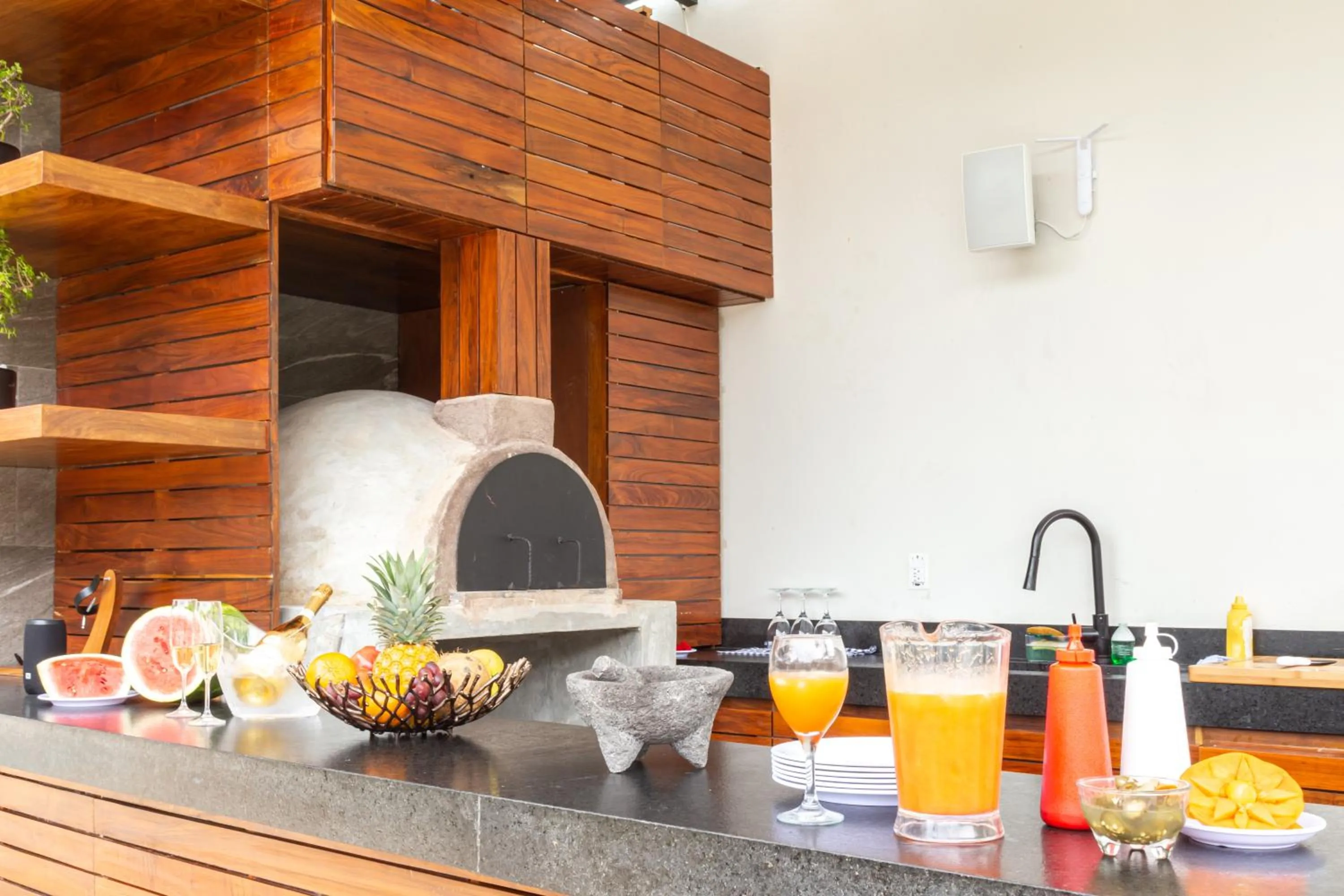 Kitchen or kitchenette in Fabulous & Exclusive Apartments With Sea View Pool BBQ Garden