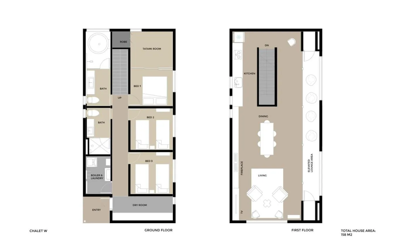 Floor plan in Chalet W by H2 Life