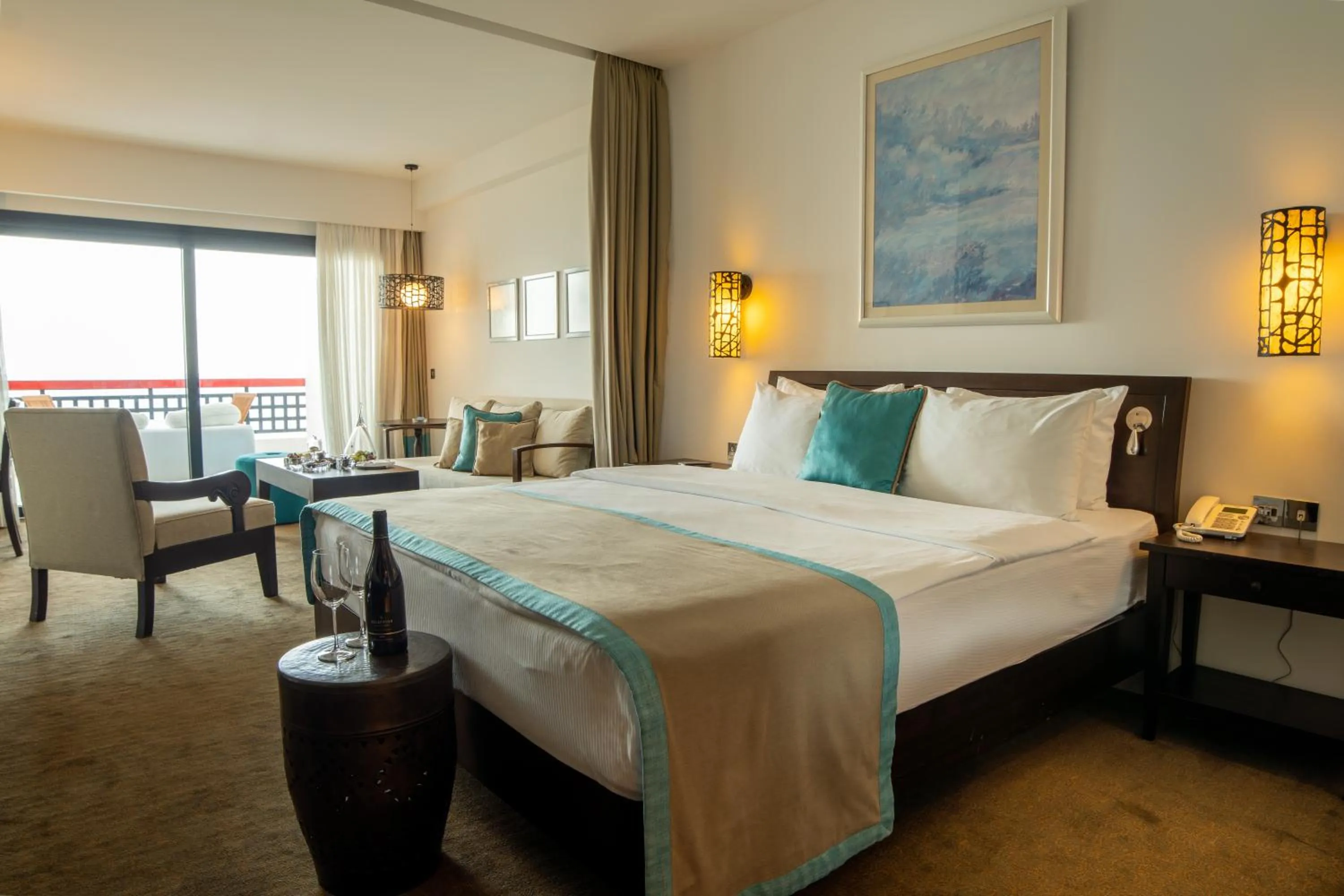 Seating area, Bed in Arkin Palm Beach Hotel