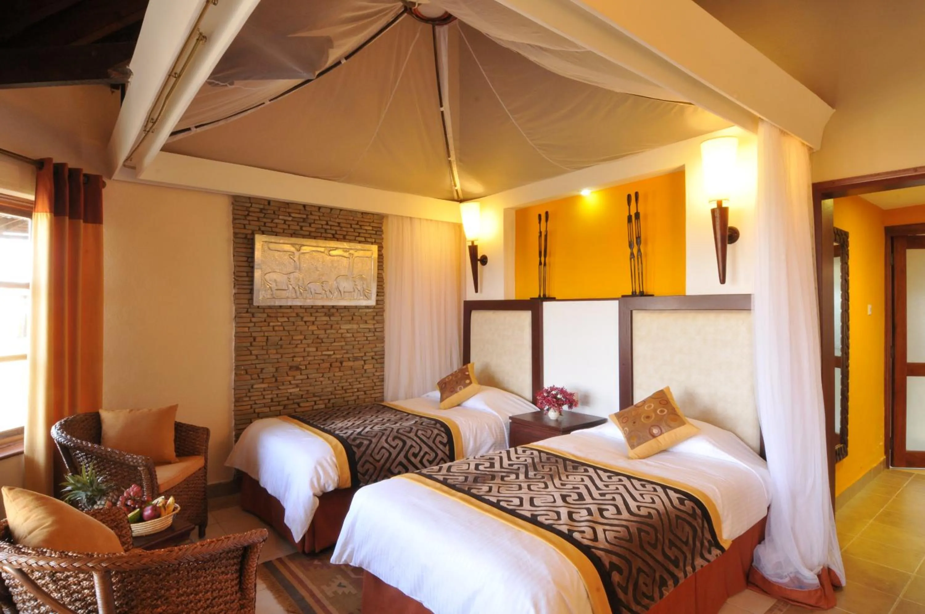 Animals, Bed in Ol Tukai Lodge Amboseli