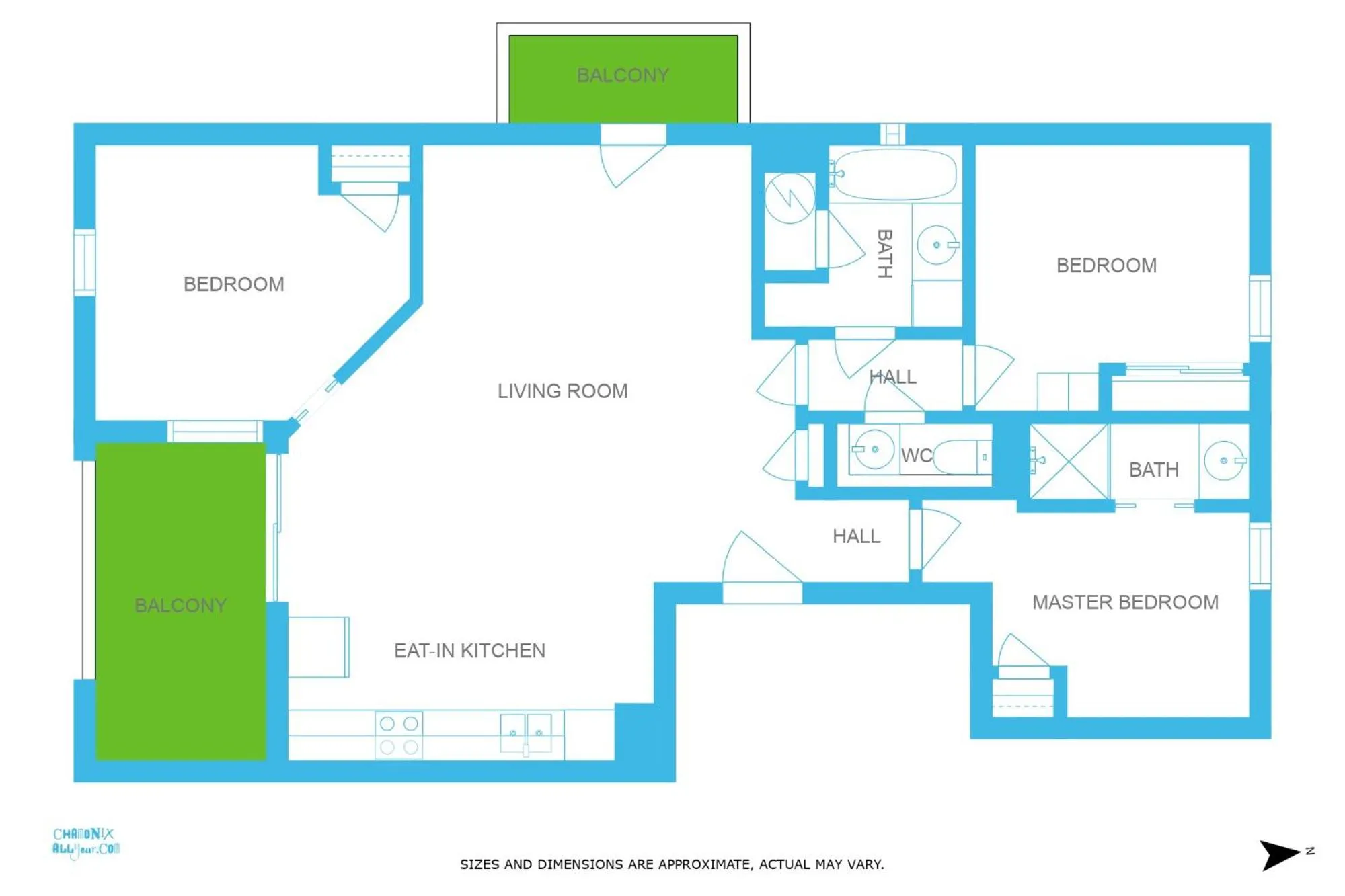 Floor plan in Le Paradis 25 Apartment - Chamonix All Year