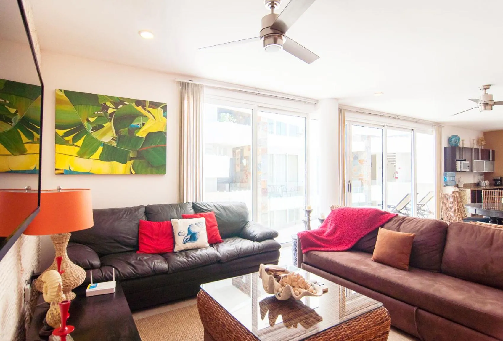 Living room in Exceptional Location Near Beach, Pool-View Balcony