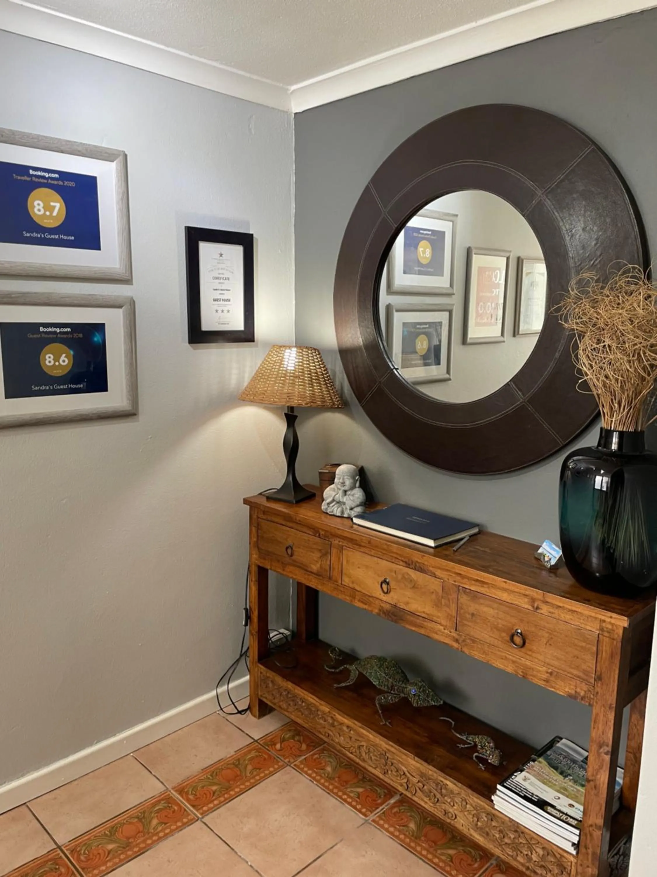 Text overlay in Sandra's Guest House