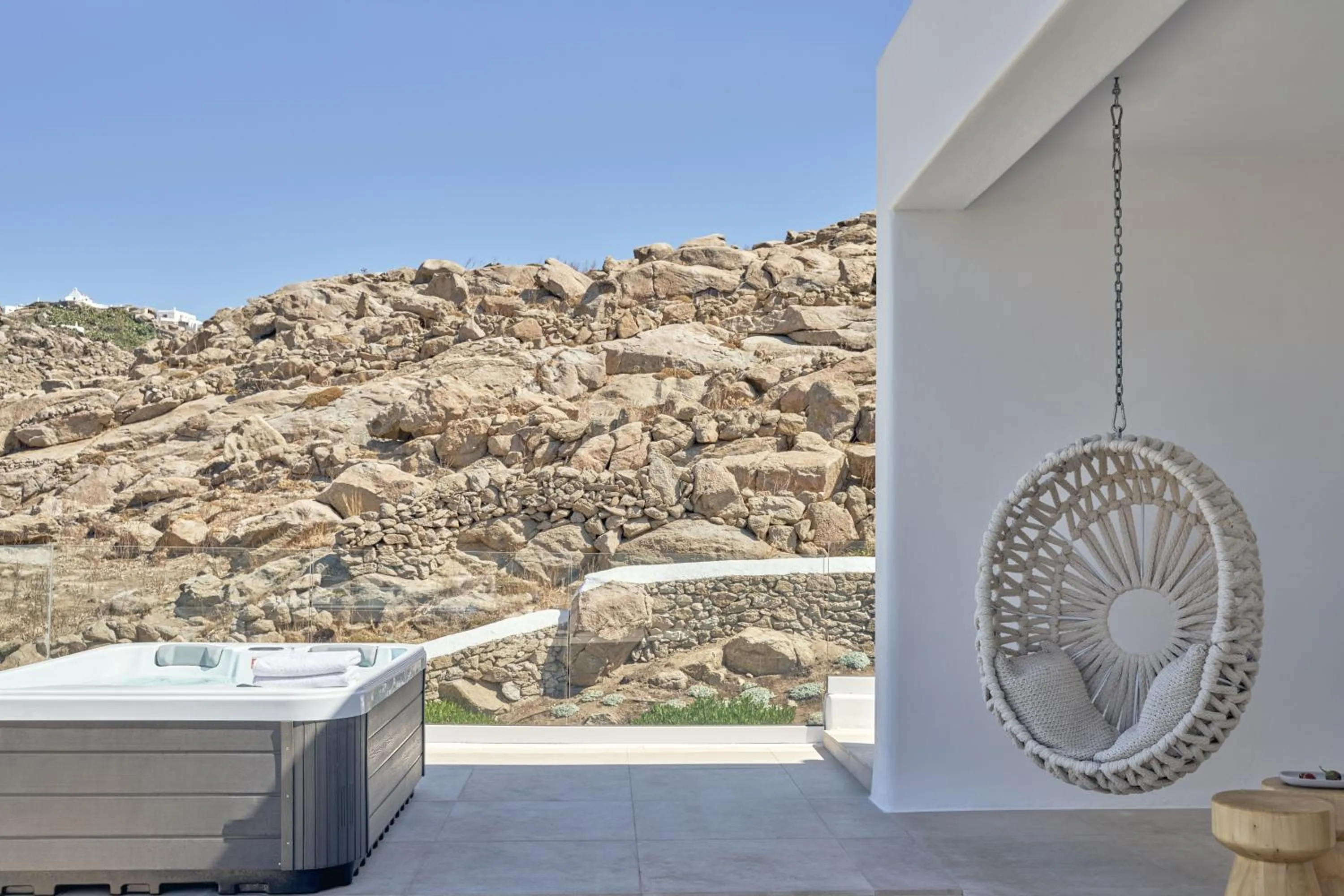 Balcony/Terrace in Once in Mykonos - Designed for Adults