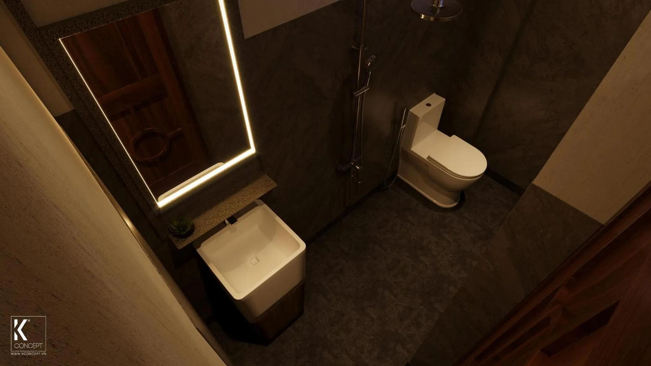 Bathroom in Blue Fingers KRoom Dalat