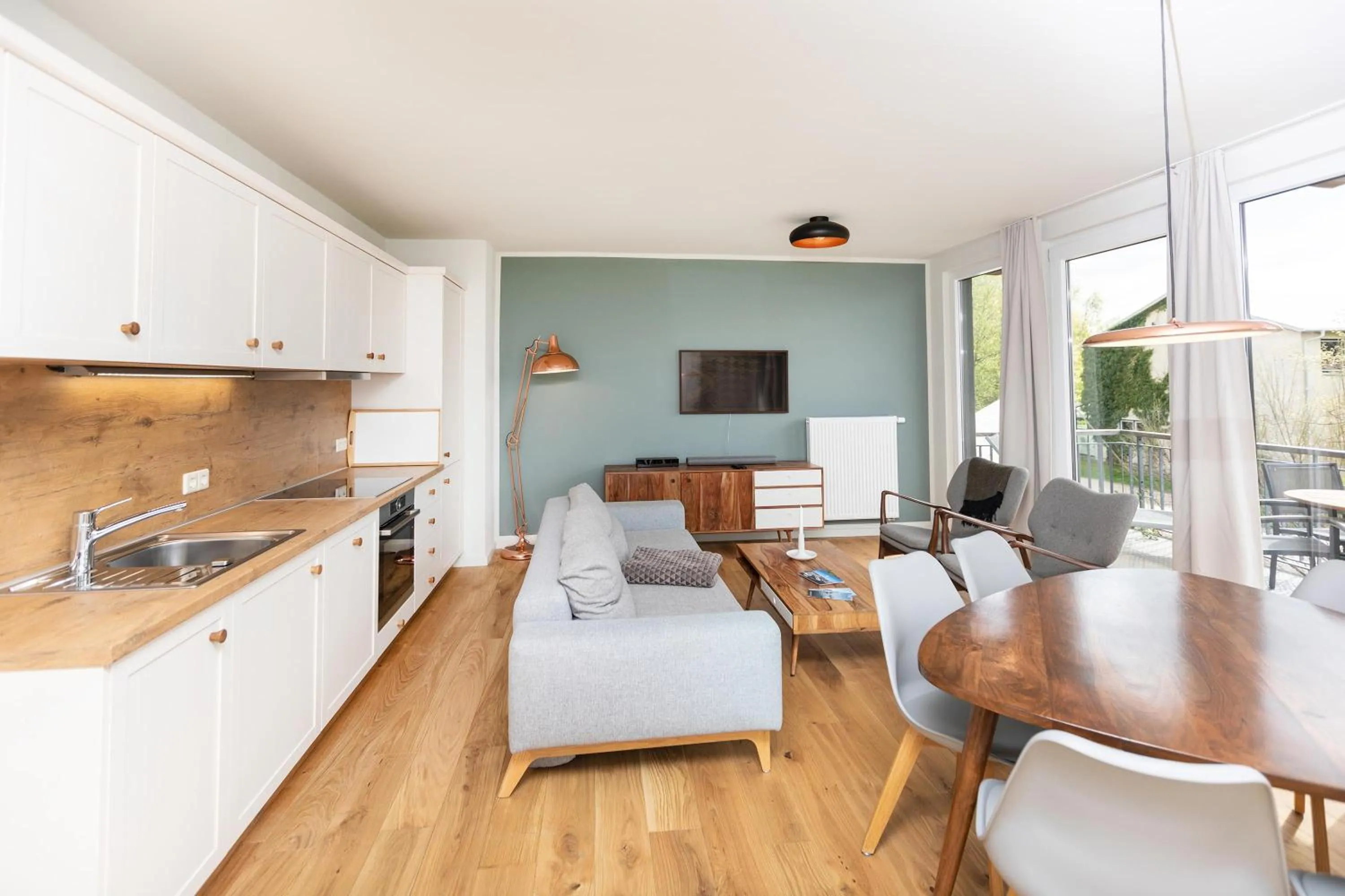 Kitchen or kitchenette in Im-Jaich Wasserferienwelt