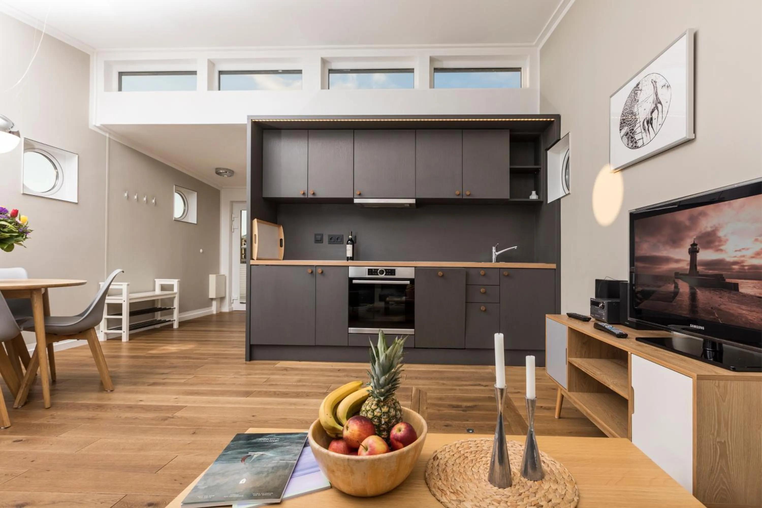 Kitchen or kitchenette in Im-Jaich Wasserferienwelt